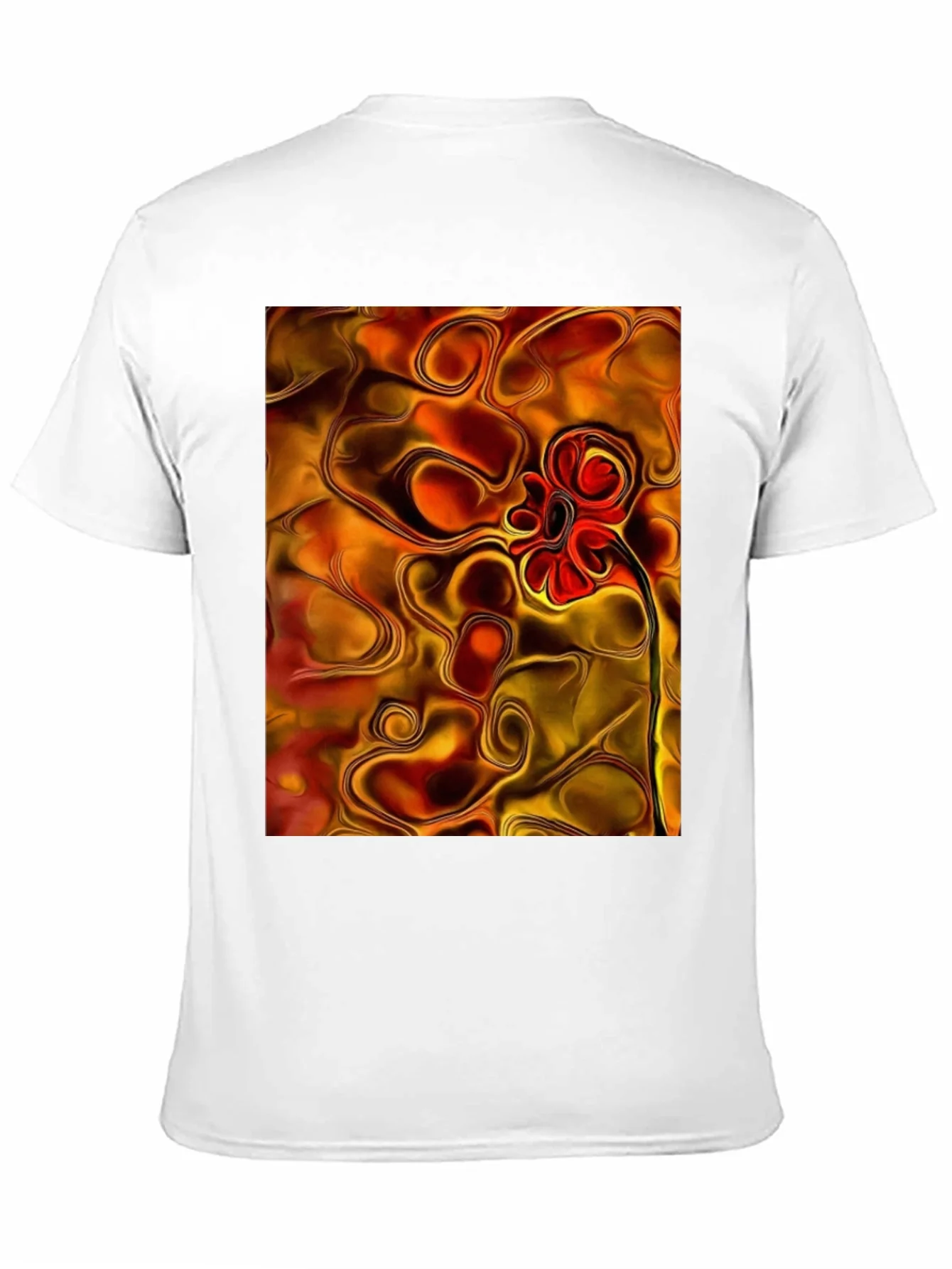 Abstract Flower Graphic Black T-Shirt