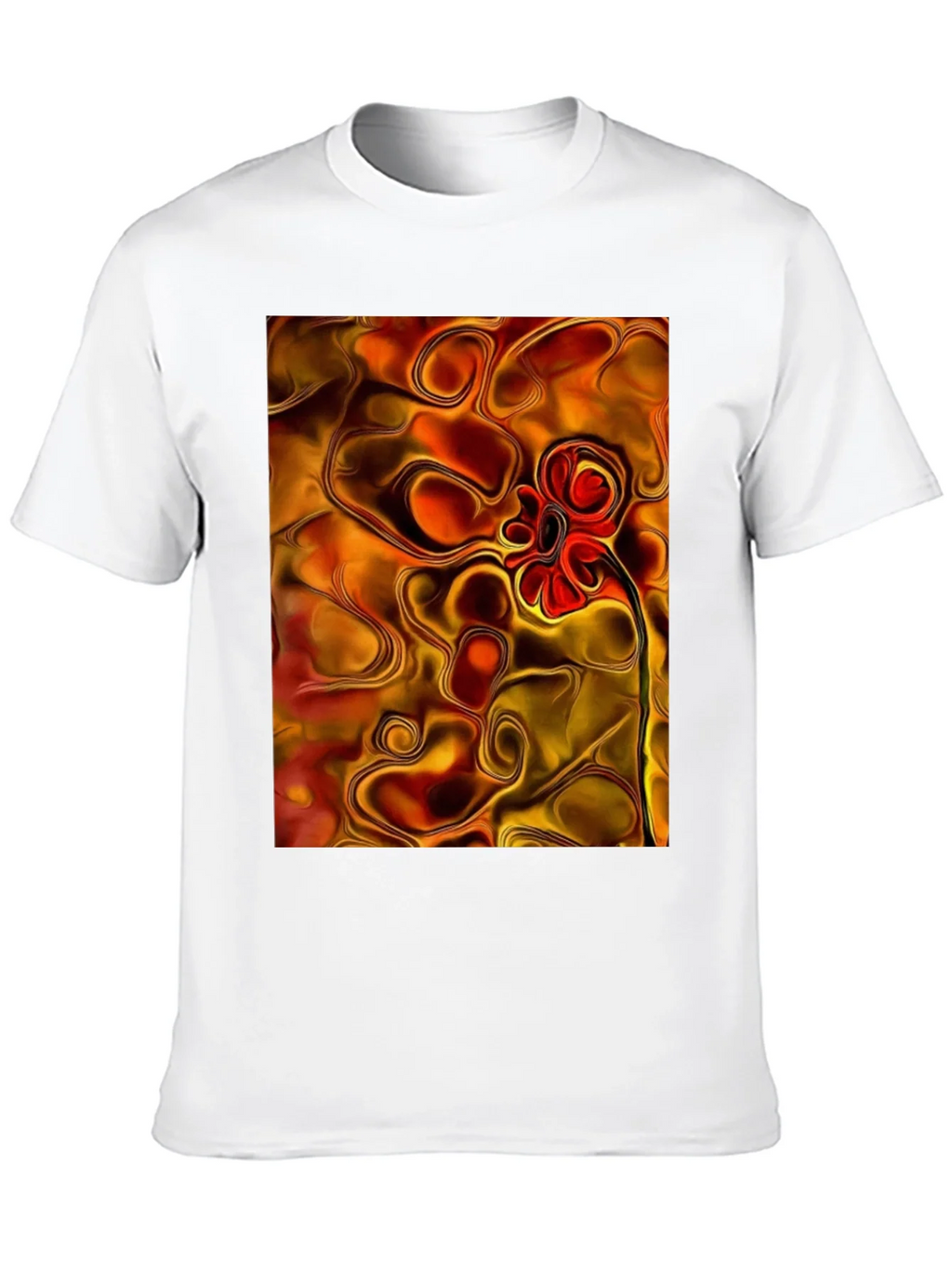 Abstract Flower Graphic Black T-Shirt