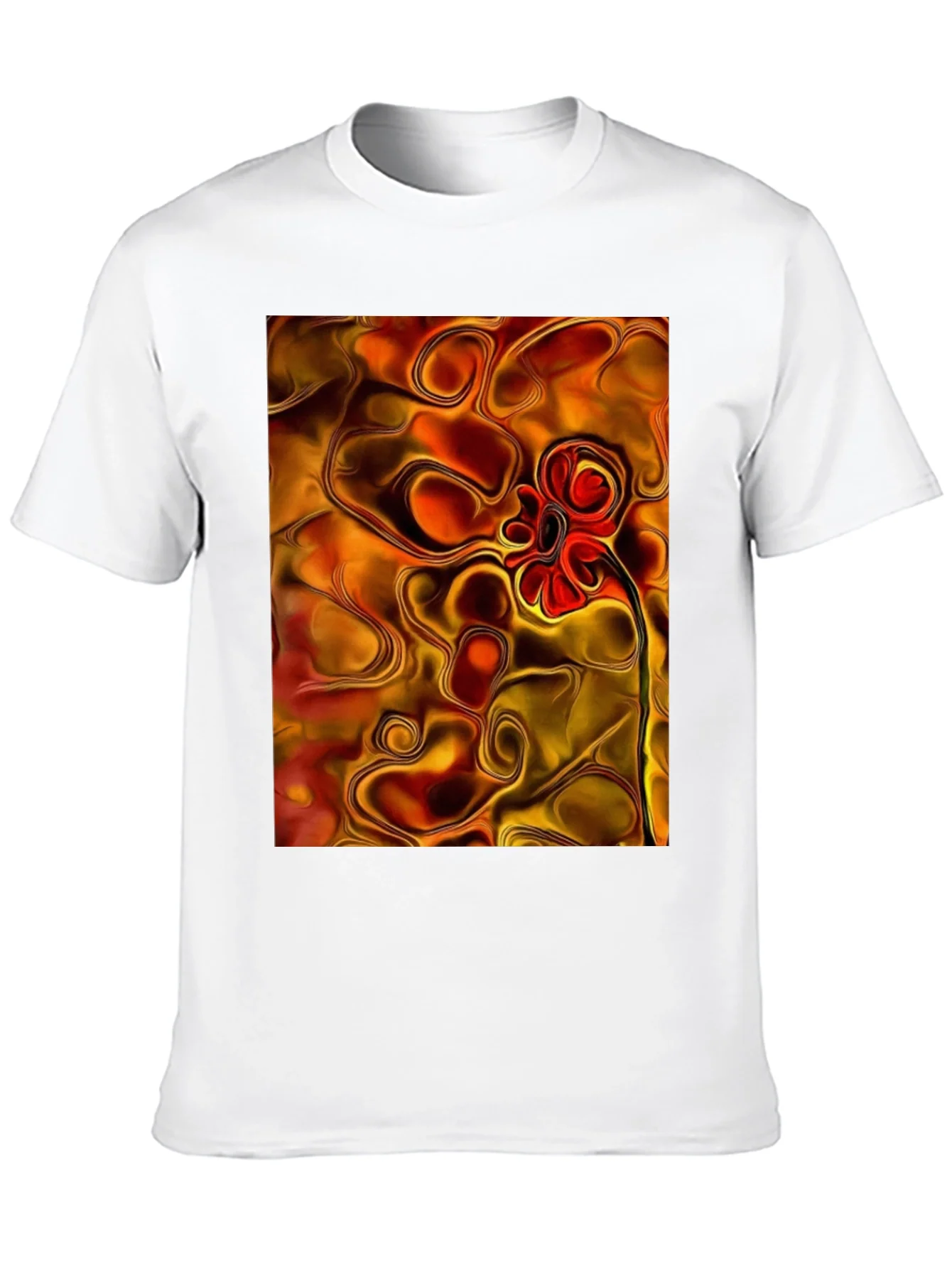 Abstract Flower Graphic Black T-Shirt