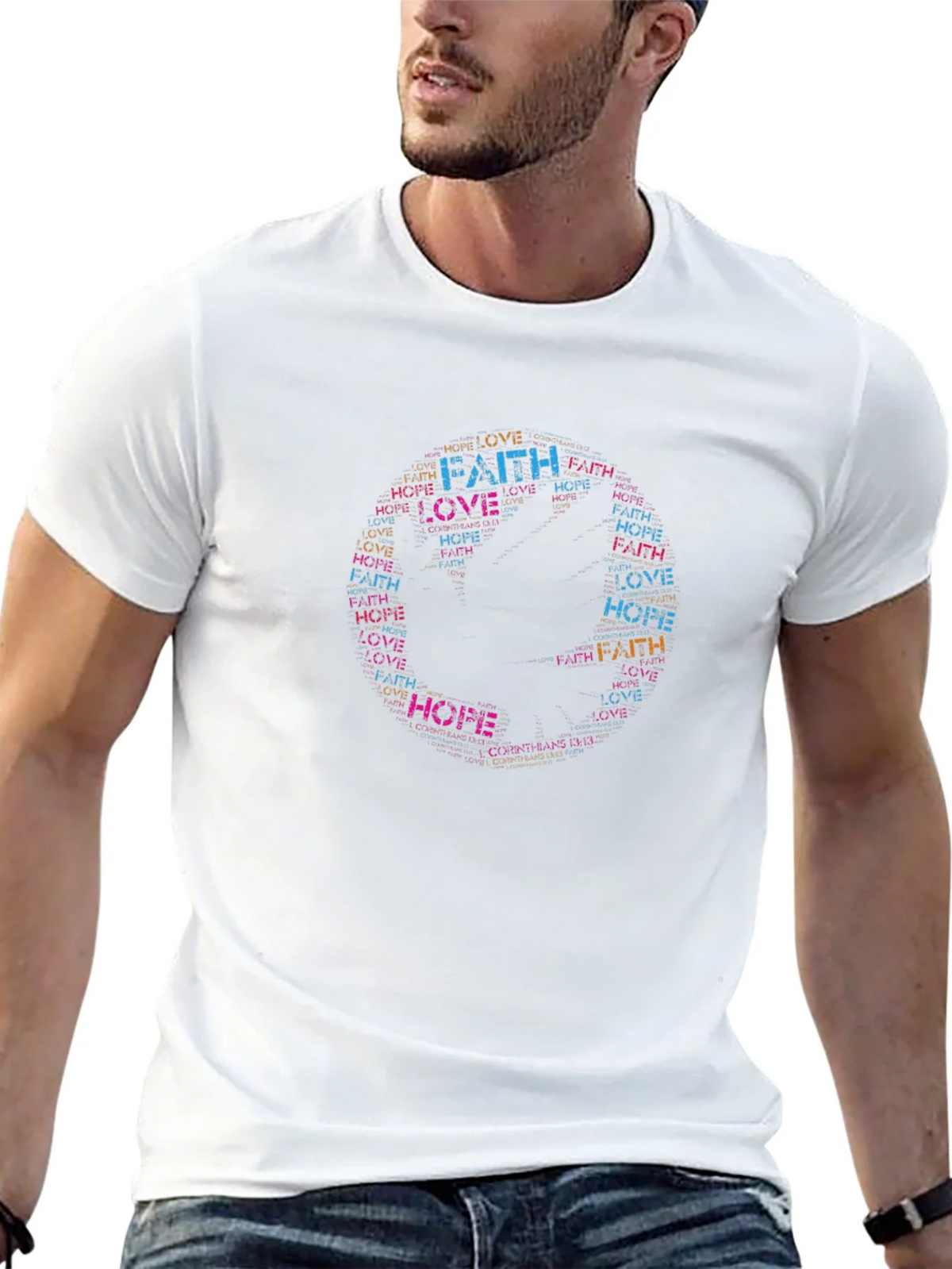 Faith Hope Love Word Art T-Shirt