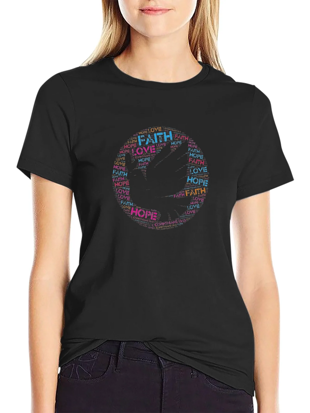 Faith Hope Love Word Art T-Shirt