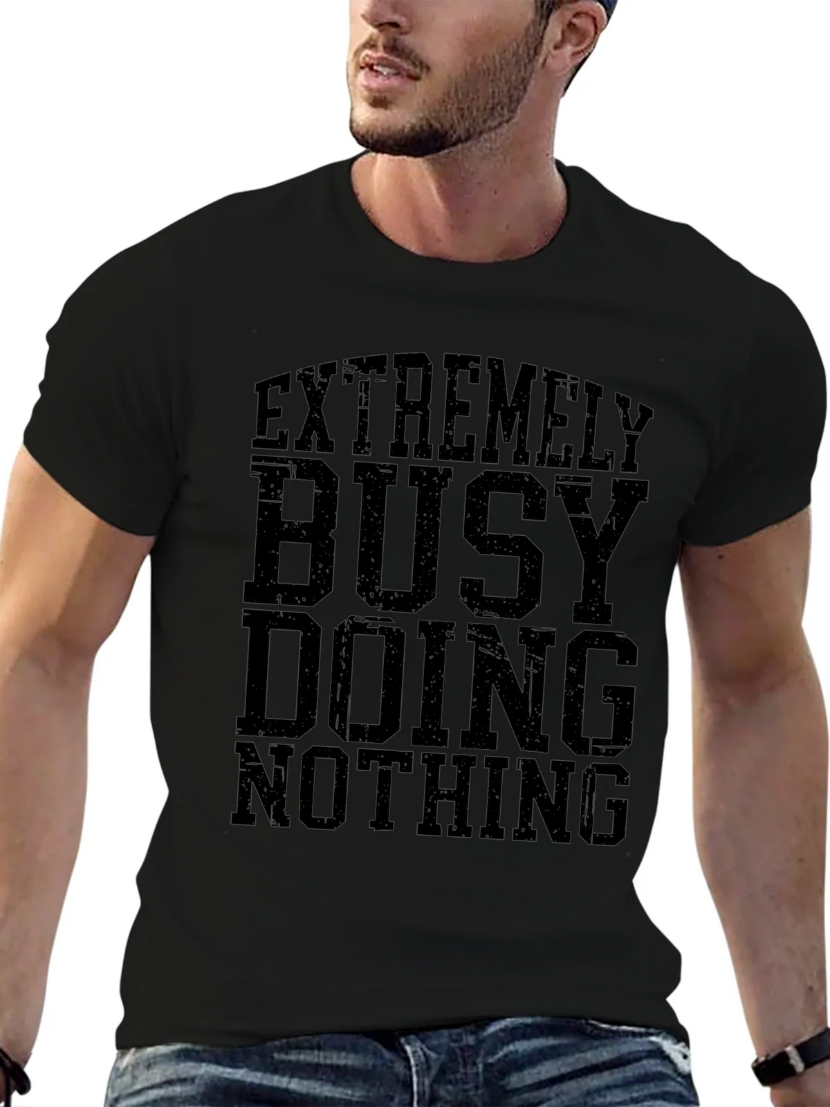 Extremely Busy Doing Nothing Graphic T-Shirt