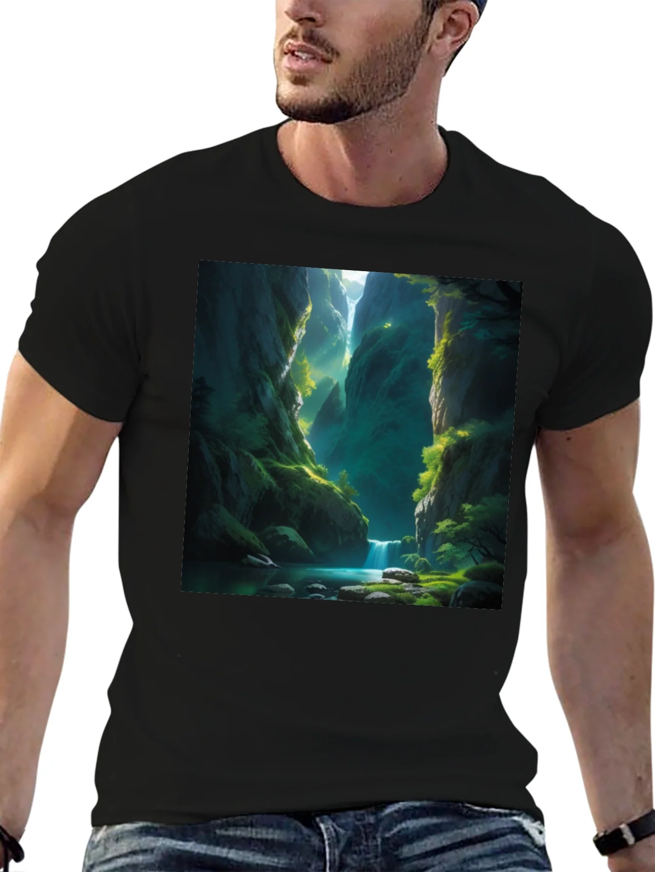Natures Path Tee: Black Graphic T-Shirt