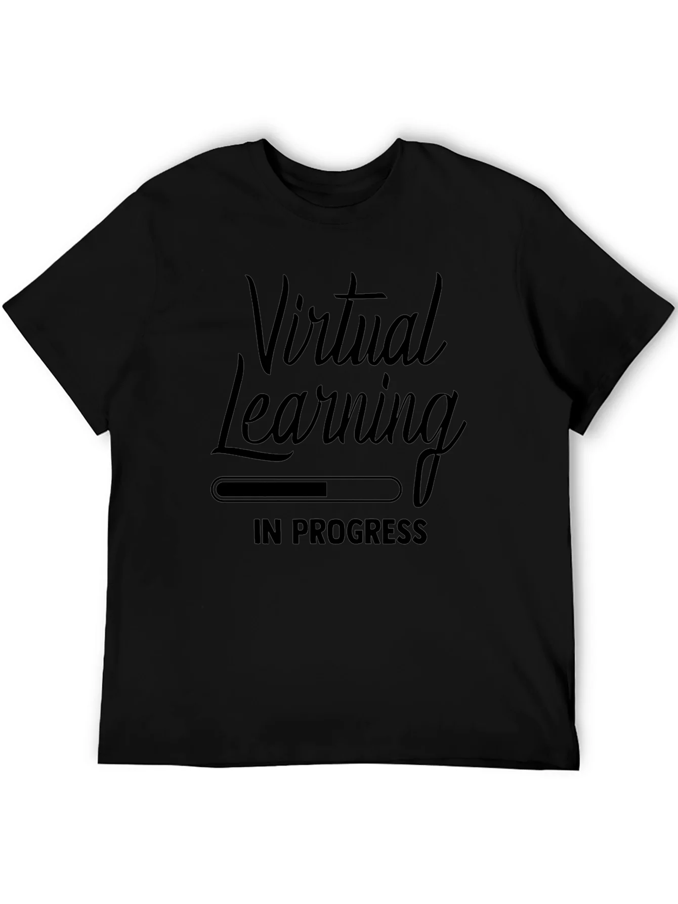 Virtual Learning In Progress Black T-Shirt