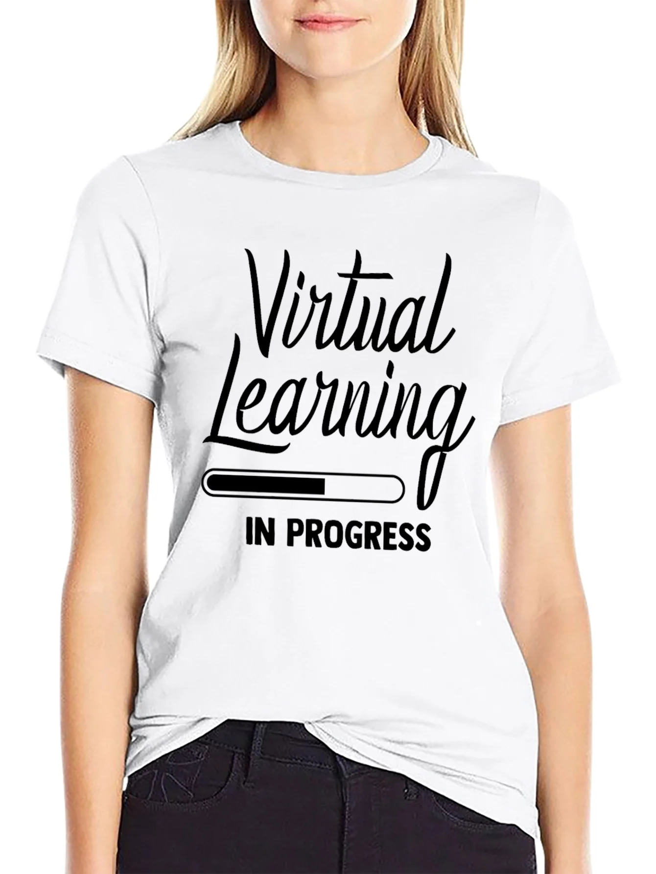 Virtual Learning In Progress Black T-Shirt