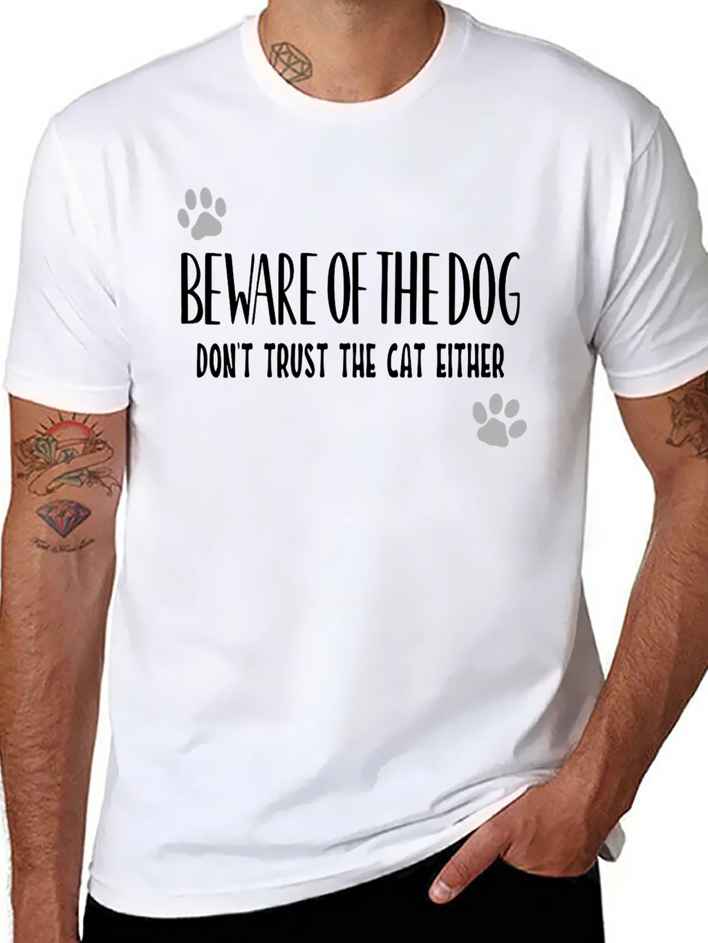 Beware of Dog Funny Graphic Tee
