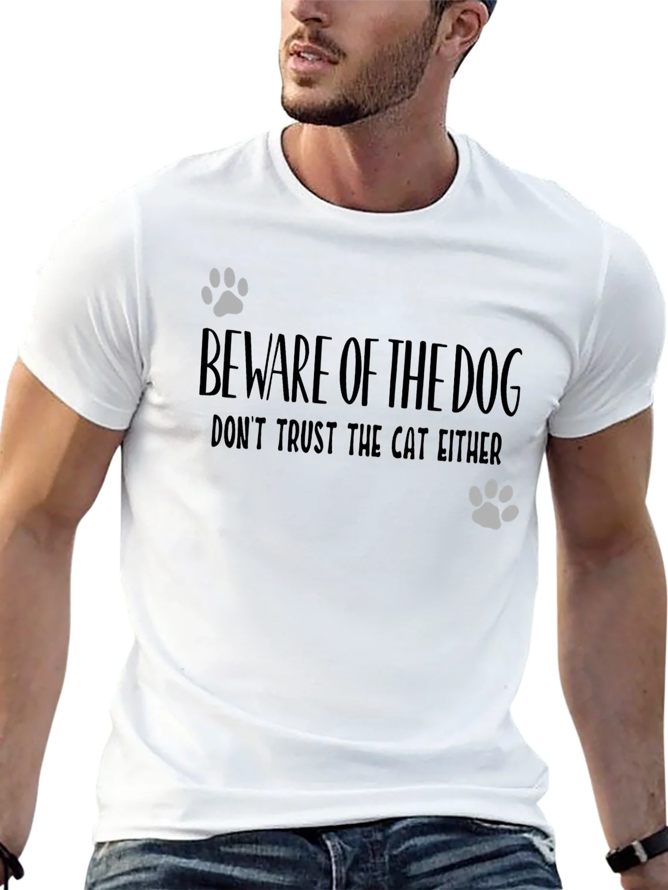Beware of Dog Funny Graphic Tee