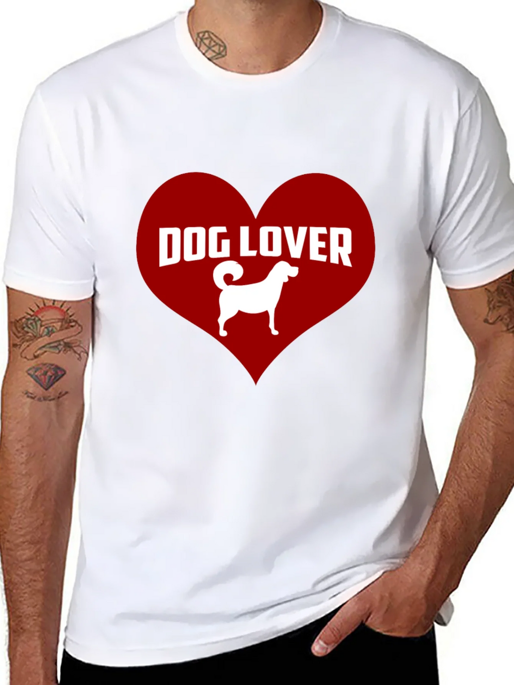 Dog Lover Graphic Tee - Heart Design
