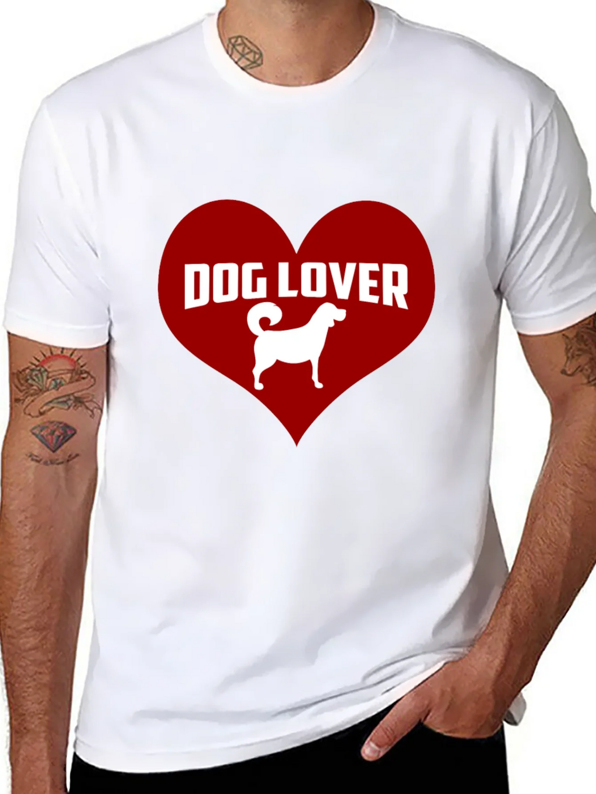 Dog Lover Graphic Tee - Heart Design