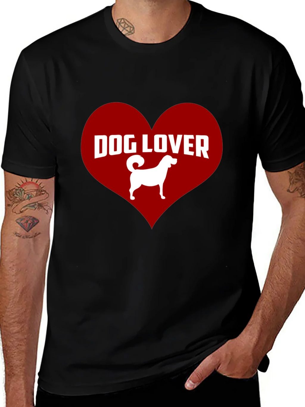 Dog Lover Graphic Tee - Heart Design