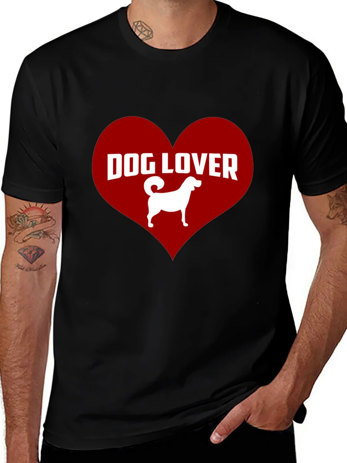 Dog Lover Graphic Tee - Heart Design