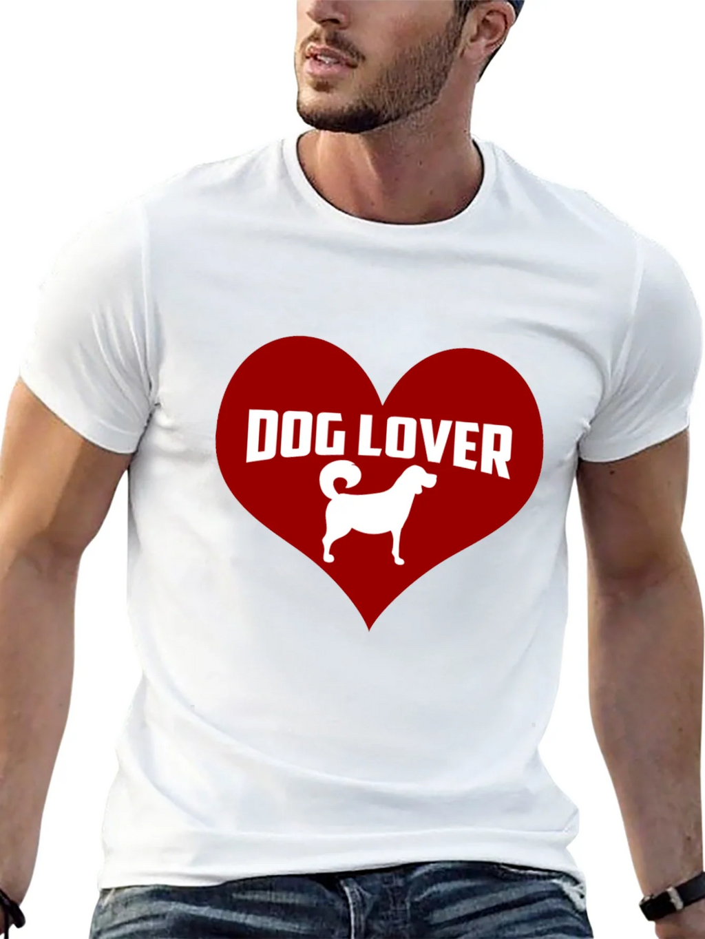 Dog Lover Graphic Tee - Heart Design