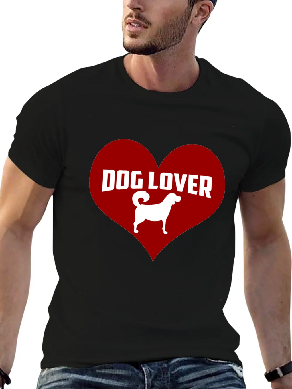 Dog Lover Graphic Tee - Heart Design