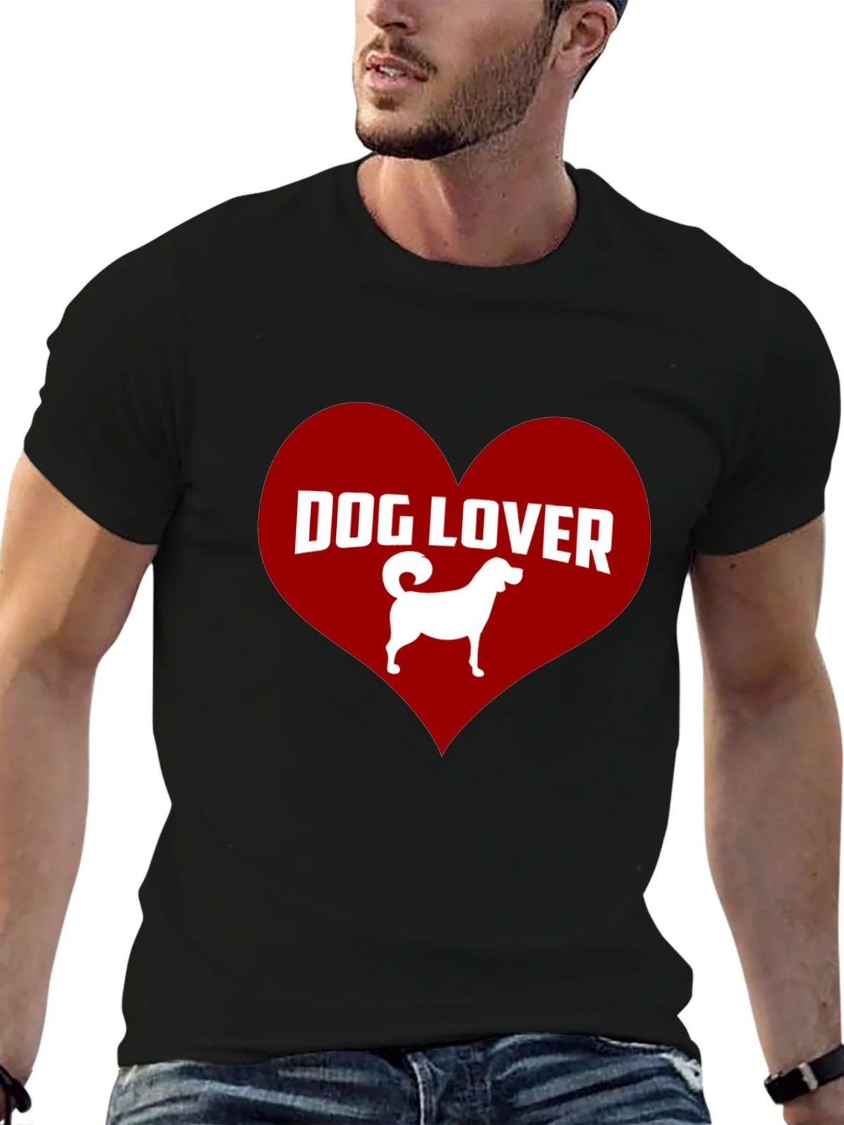 Dog Lover Graphic Tee - Heart Design