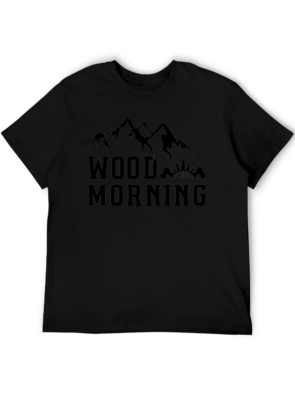Wood Morning Mountain Graphic Tee - Black