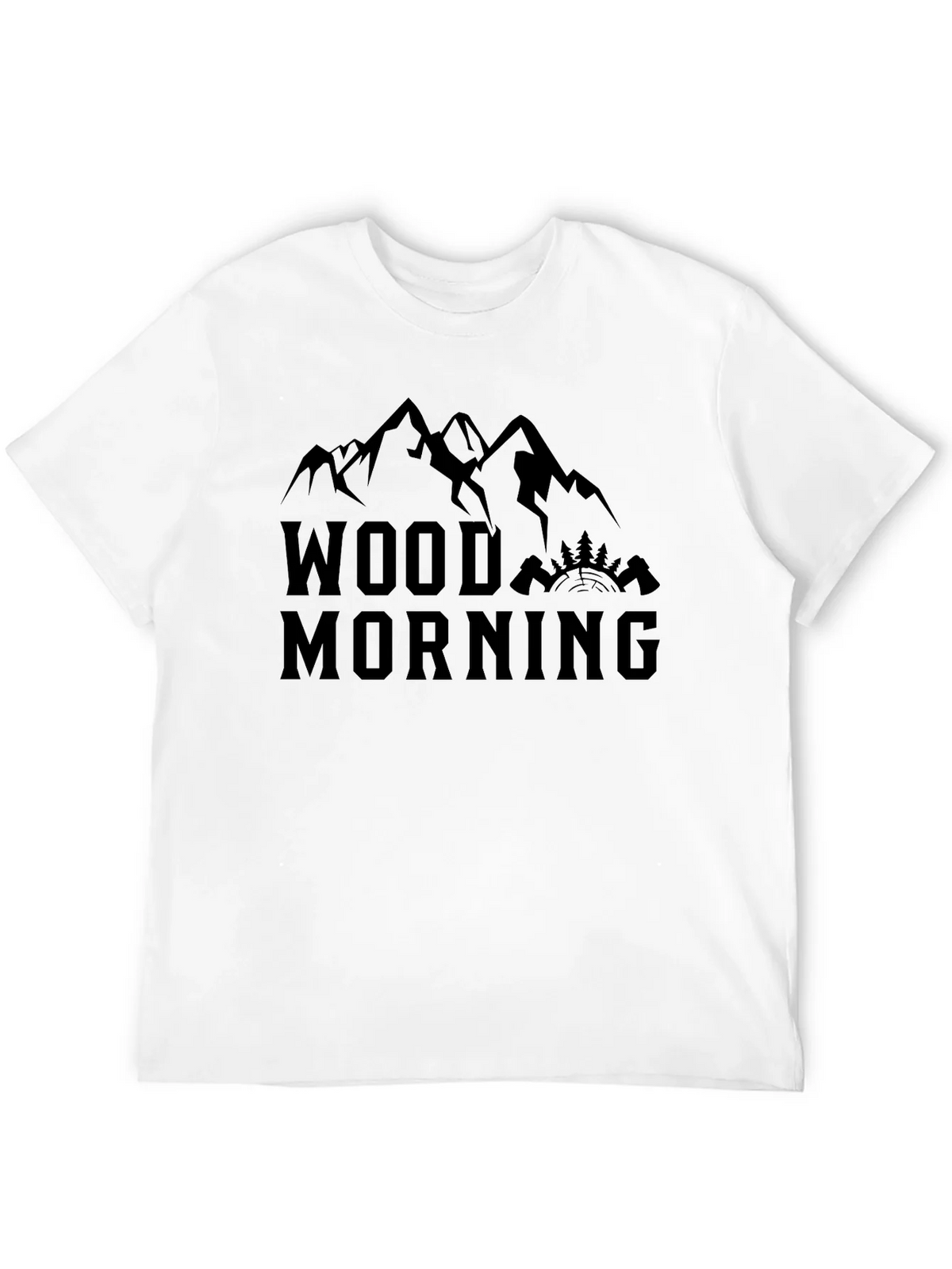 Wood Morning Mountain Graphic Tee - Black