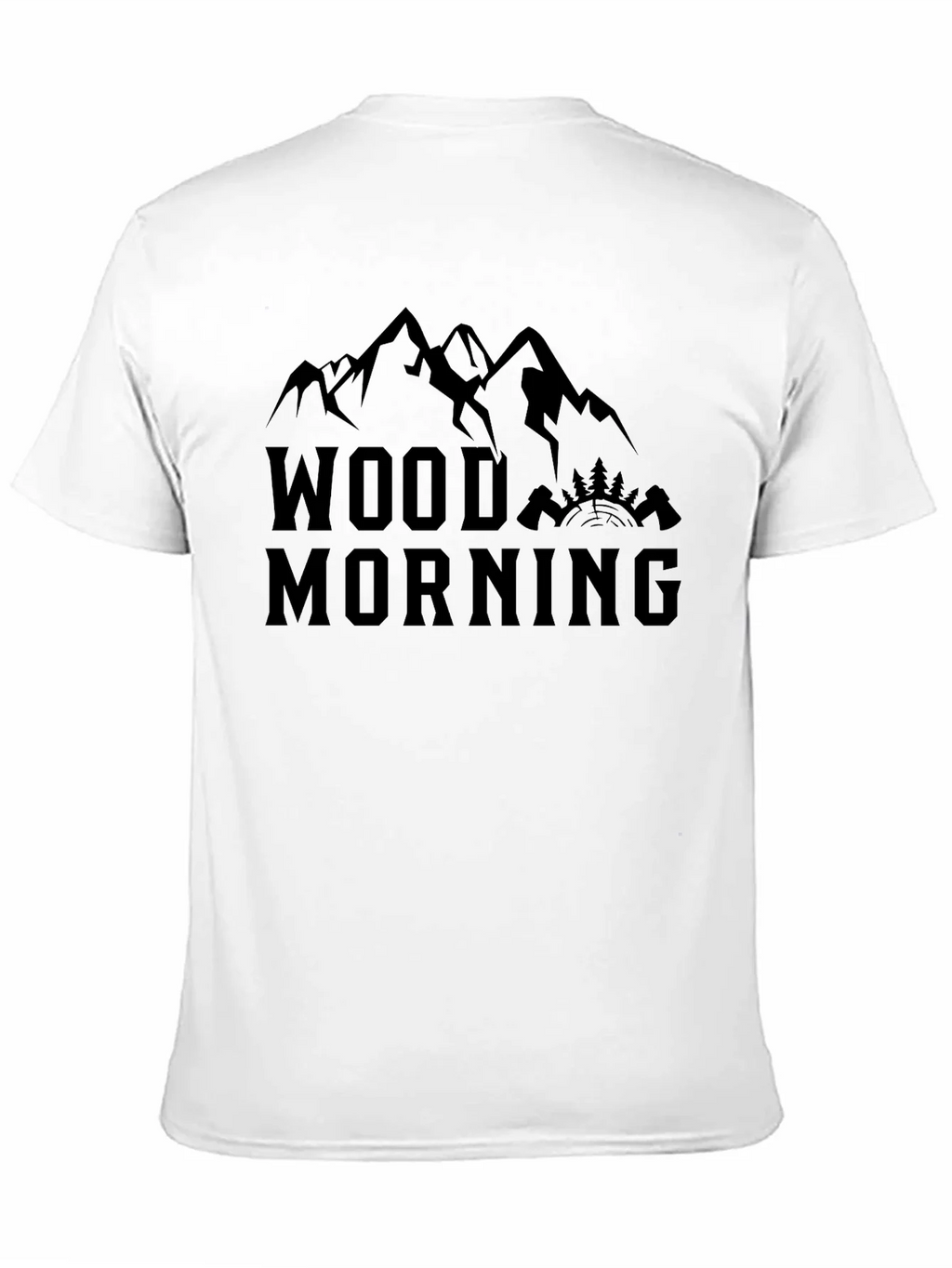 Wood Morning Mountain Graphic Tee - Black