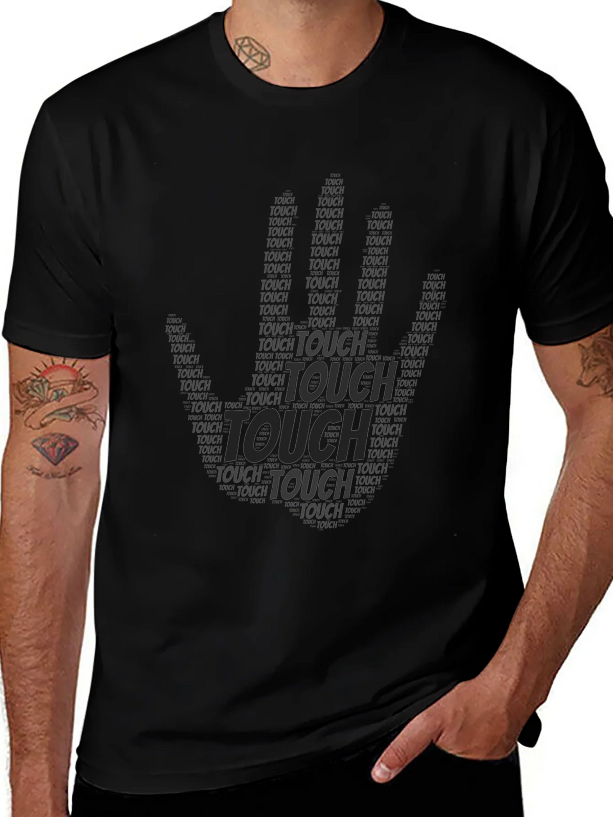 Black Touch Graphic Print T-Shirt