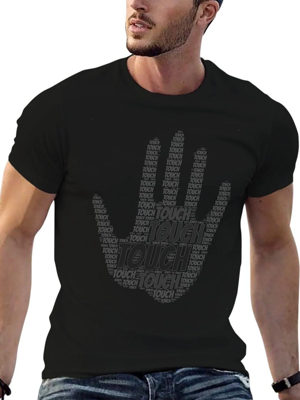 Black Touch Graphic Print T-Shirt