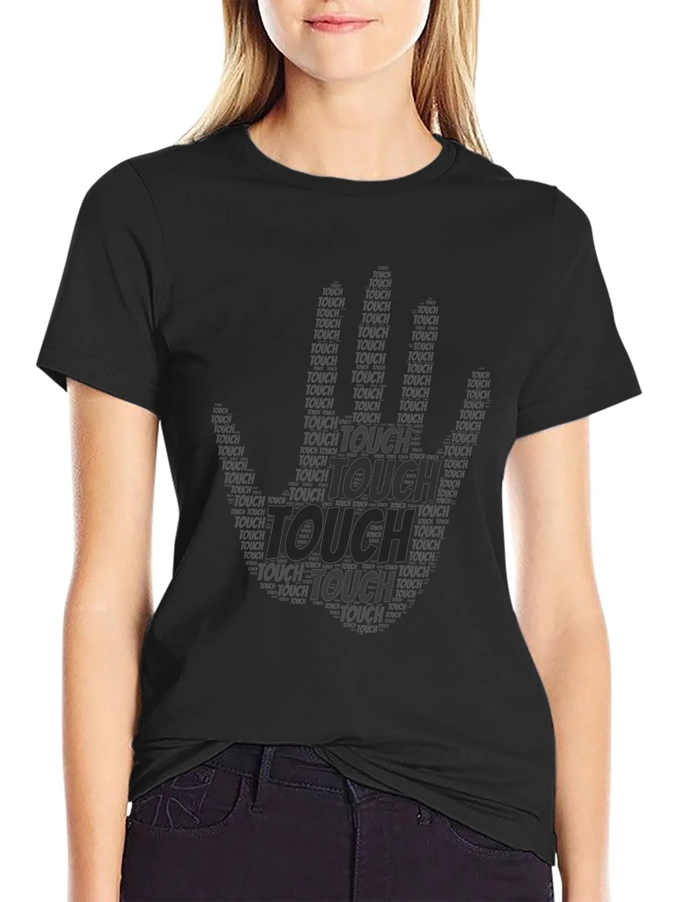 Black Touch Graphic Print T-Shirt