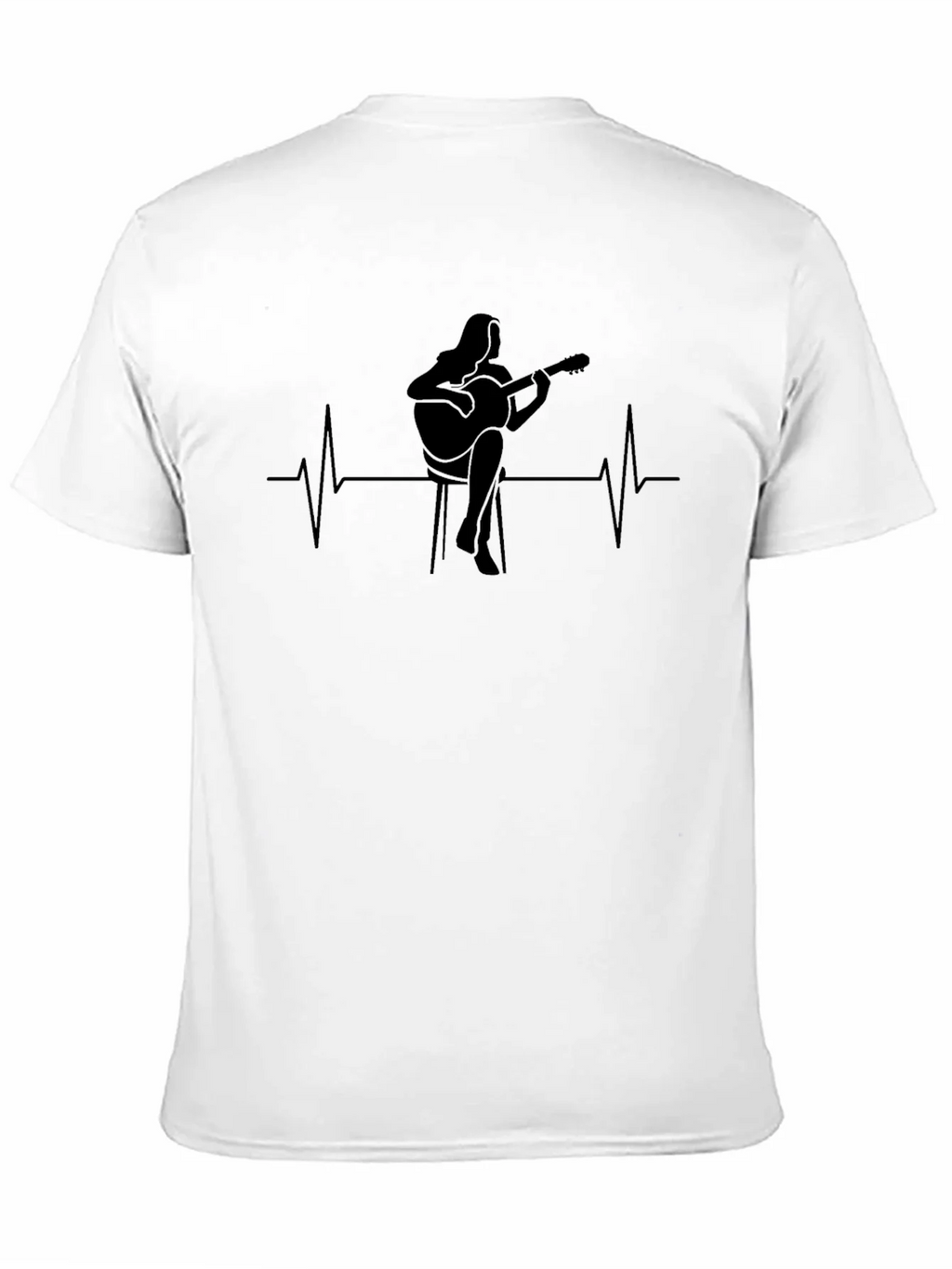 Guitarist Heartbeat Graphic Tee - Black