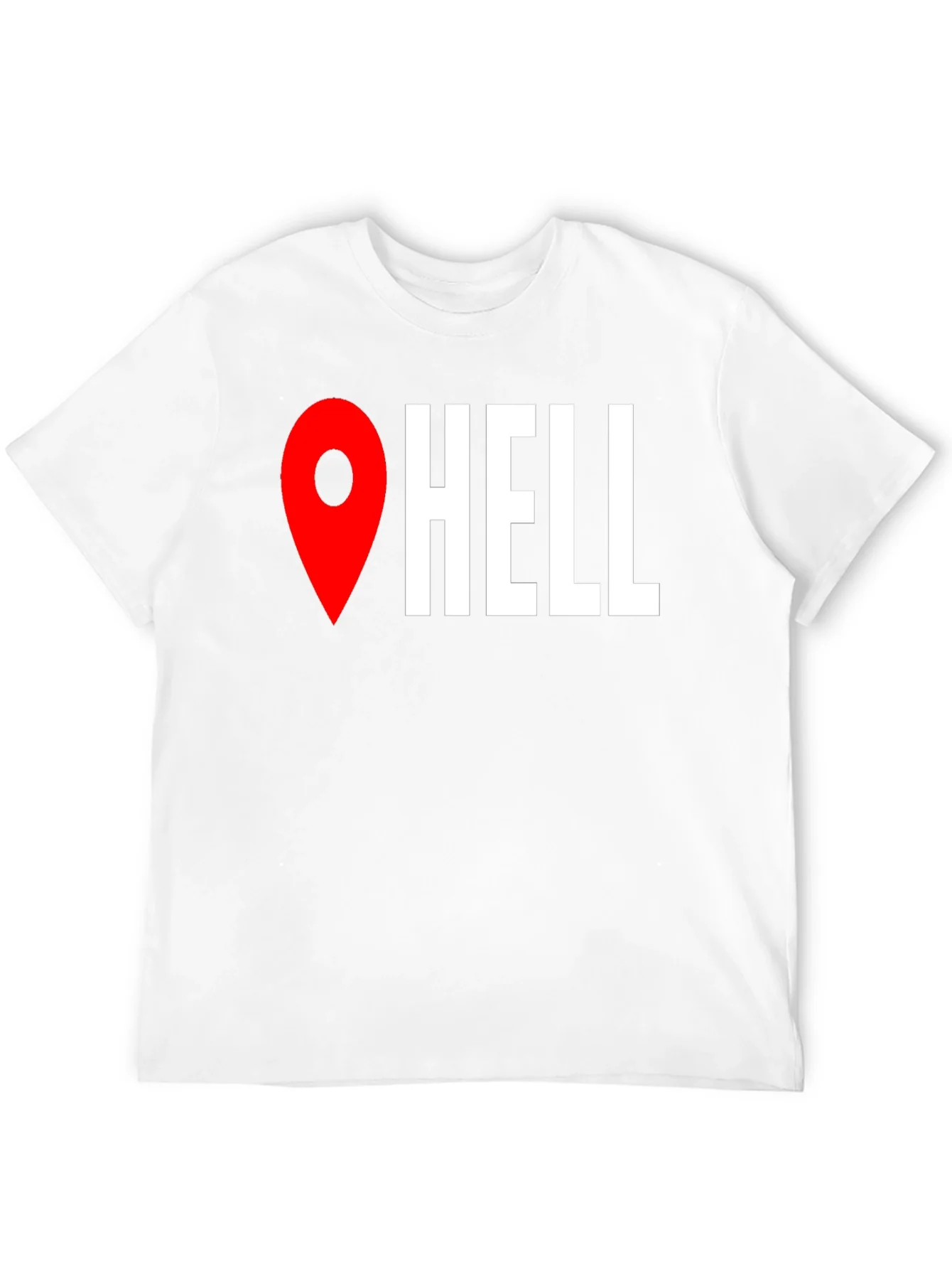 Funny Hell Location Pin T-Shirt