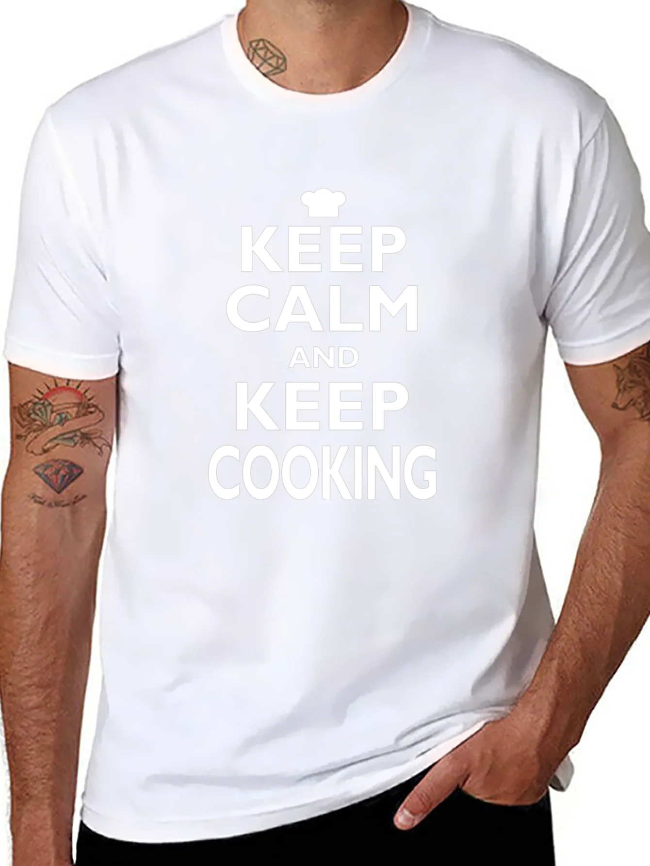 Keep Calm and Keep Cooking Black T-Shirt