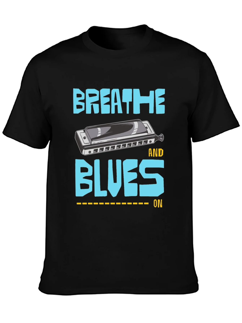 Breathe Blues Harmonica T-Shirt - Musical Tee