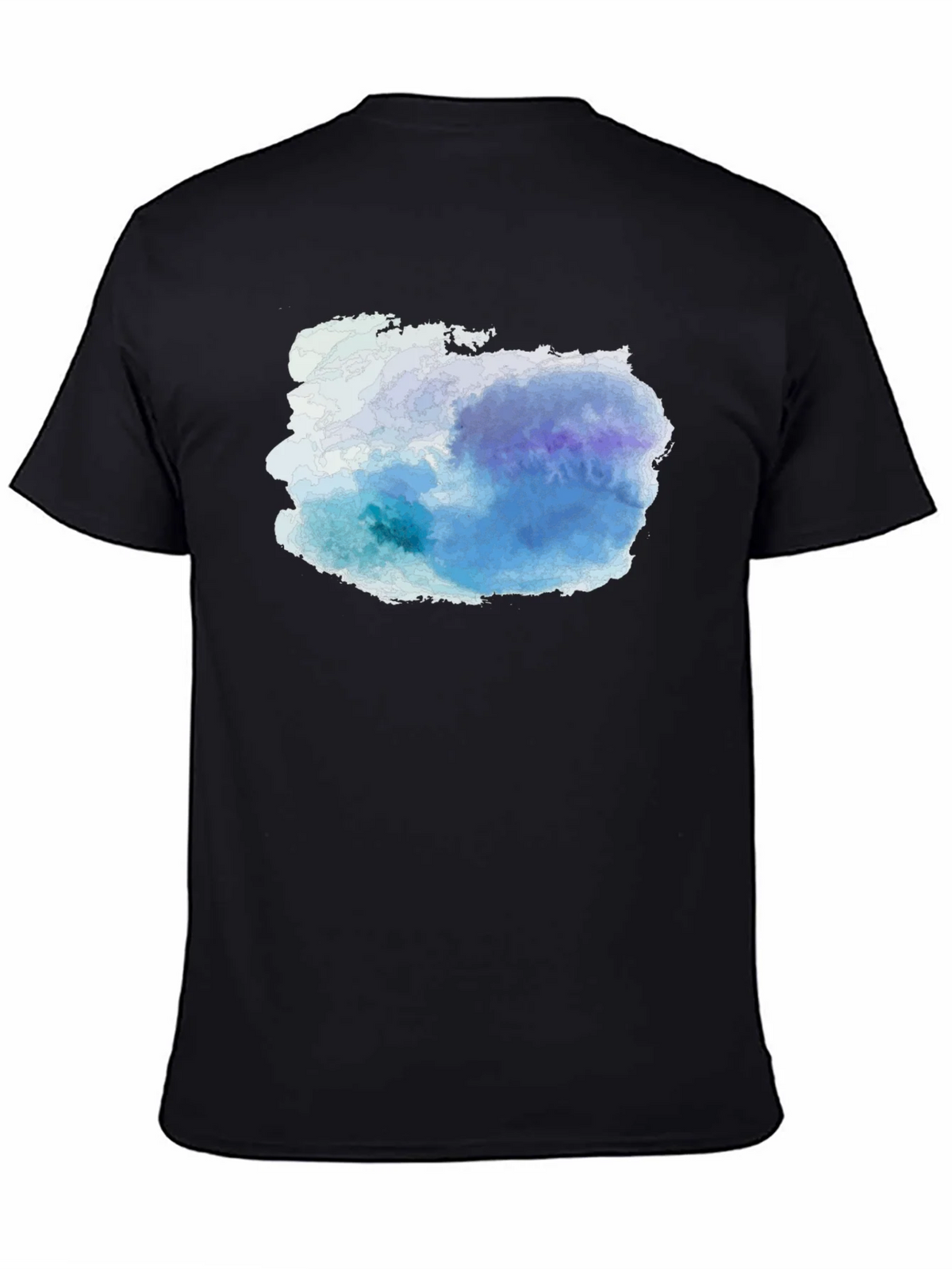 Abstract Watercolor Graphic Tee - Black