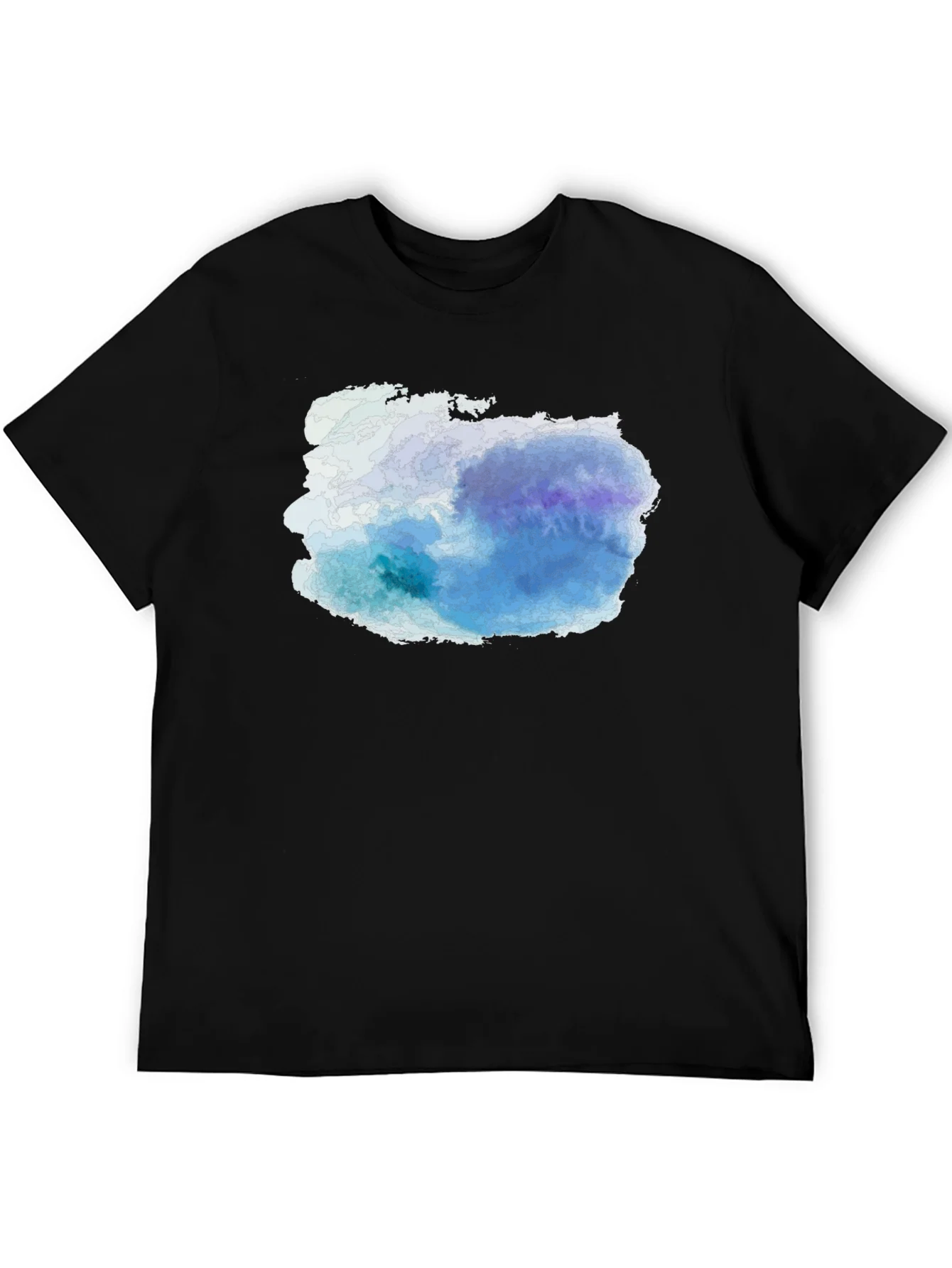 Abstract Watercolor Graphic Tee - Black