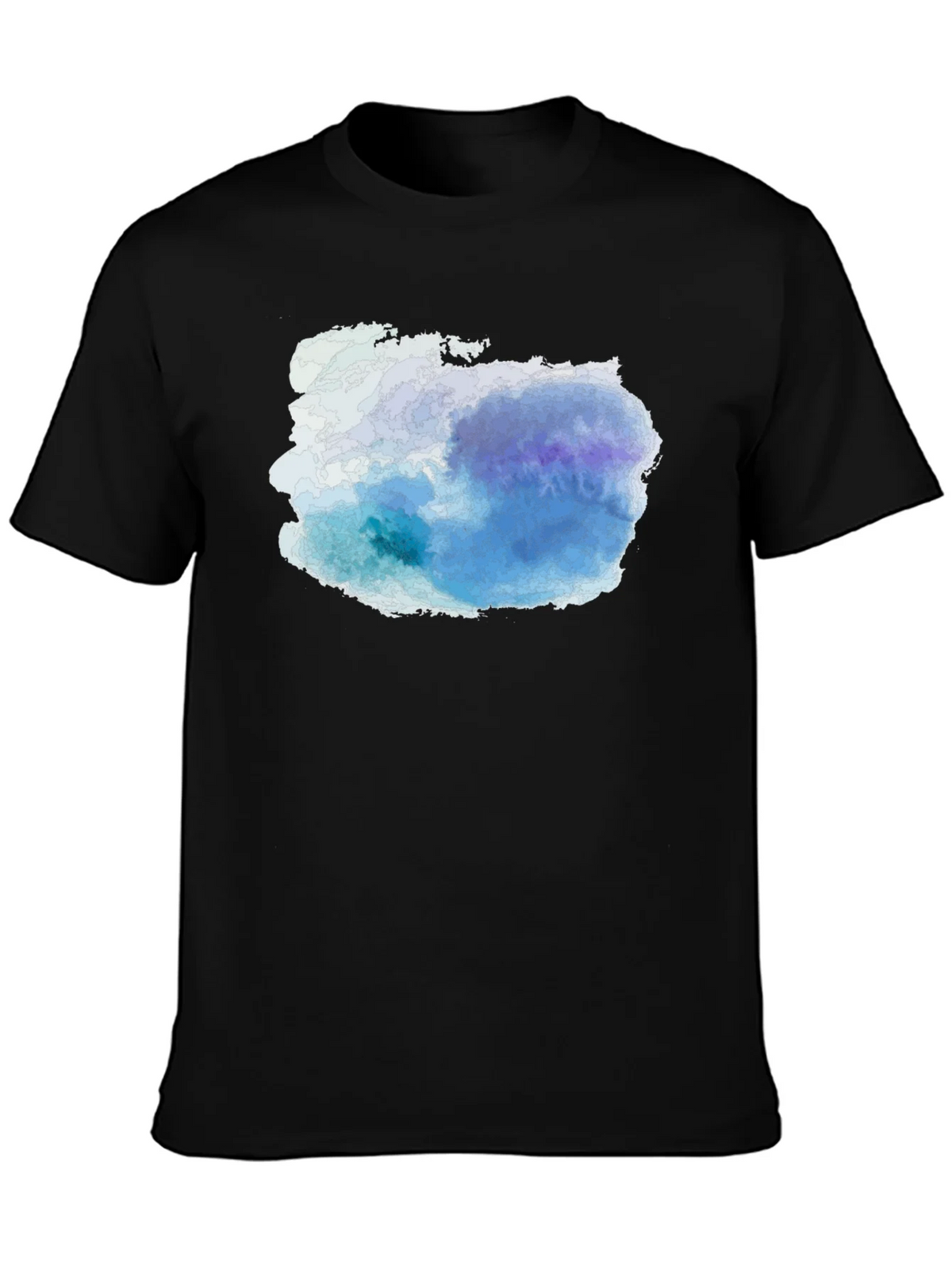 Abstract Watercolor Graphic Tee - Black