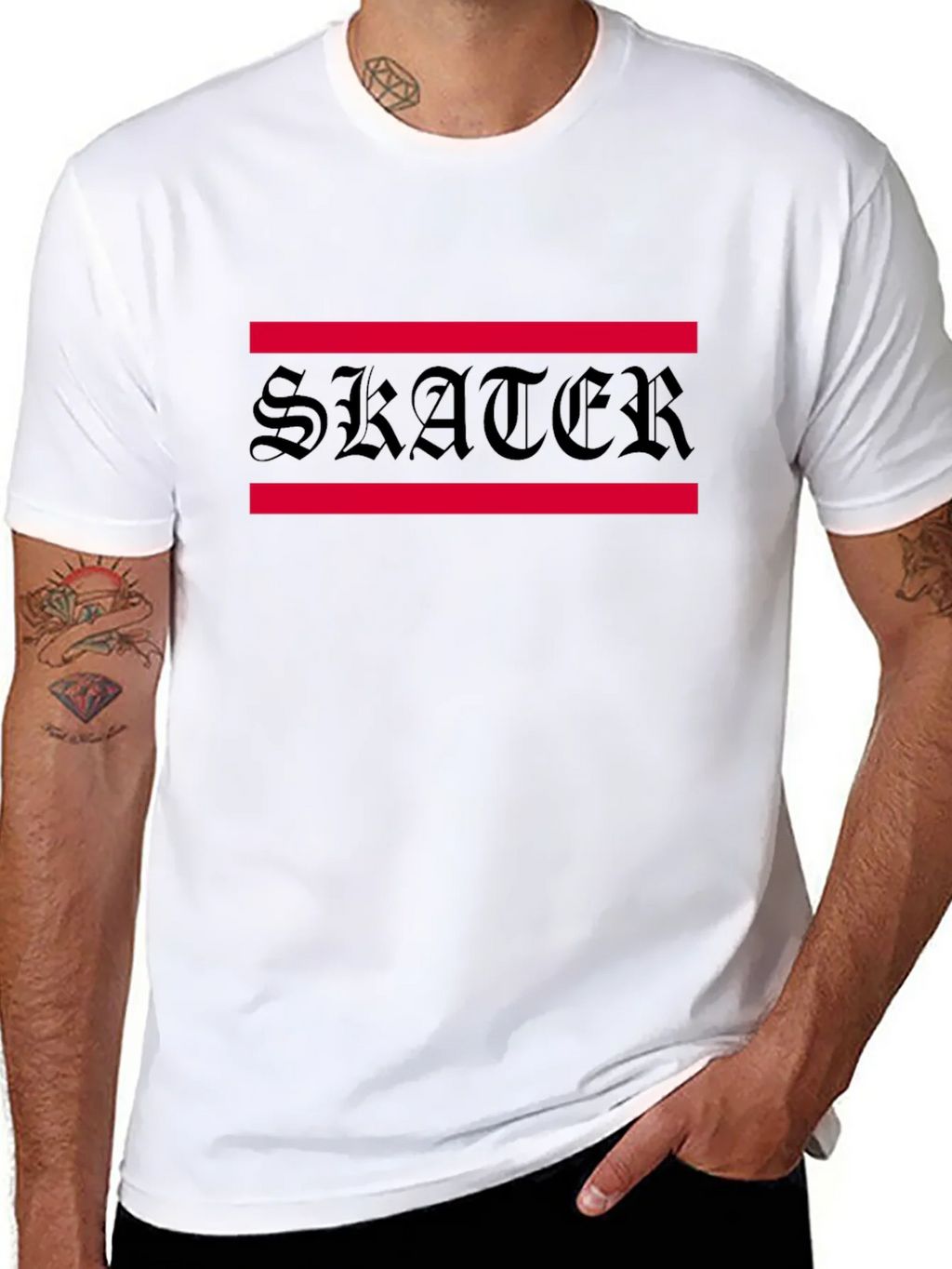 Skater Graphic Tee - Black Cotton Blend