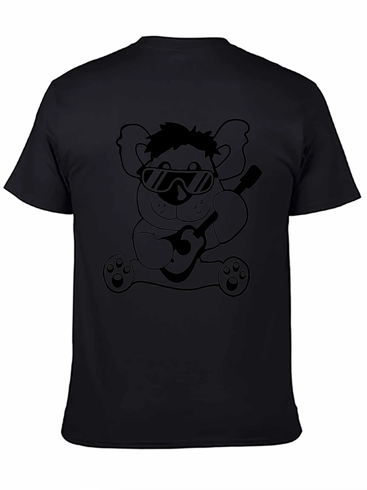 Cool Koala Guitar T-Shirt - Black Cotton