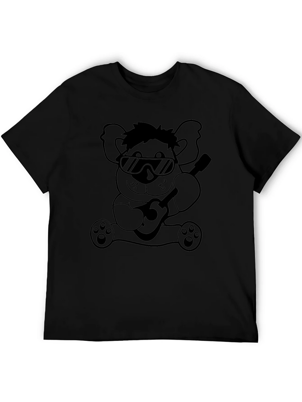 Cool Koala Guitar T-Shirt - Black Cotton