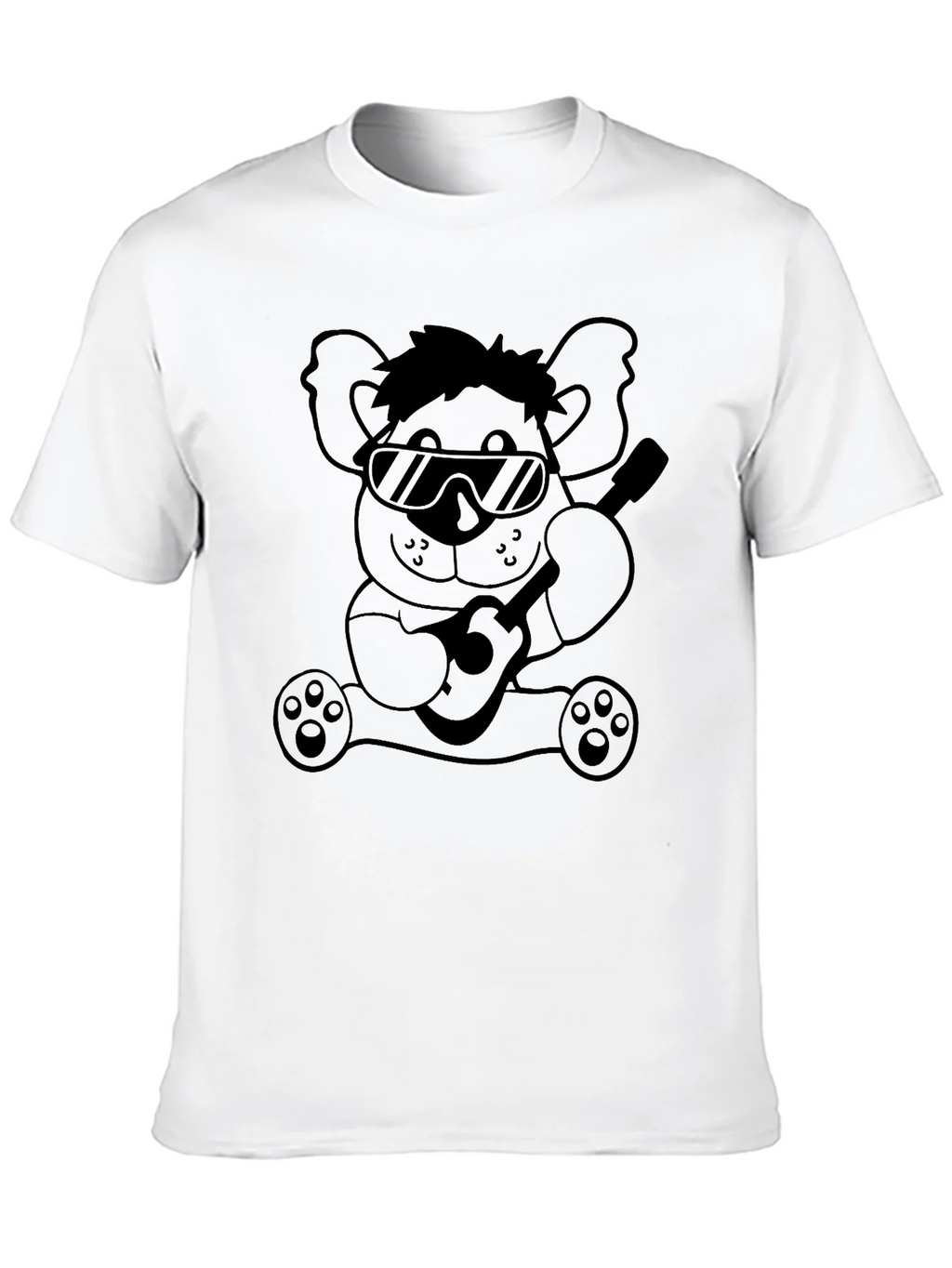 Cool Koala Guitar T-Shirt - Black Cotton