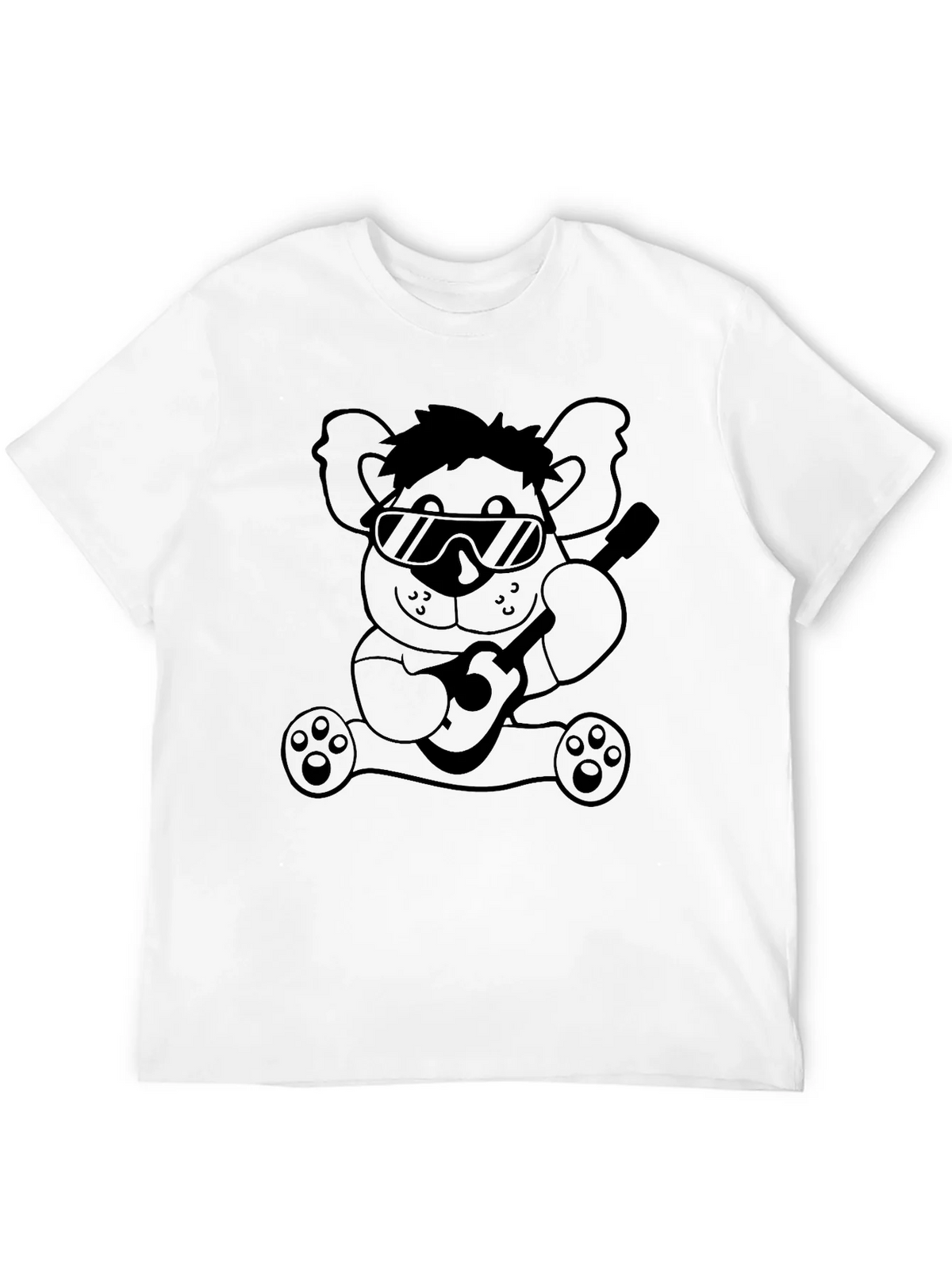Cool Koala Guitar T-Shirt - Black Cotton