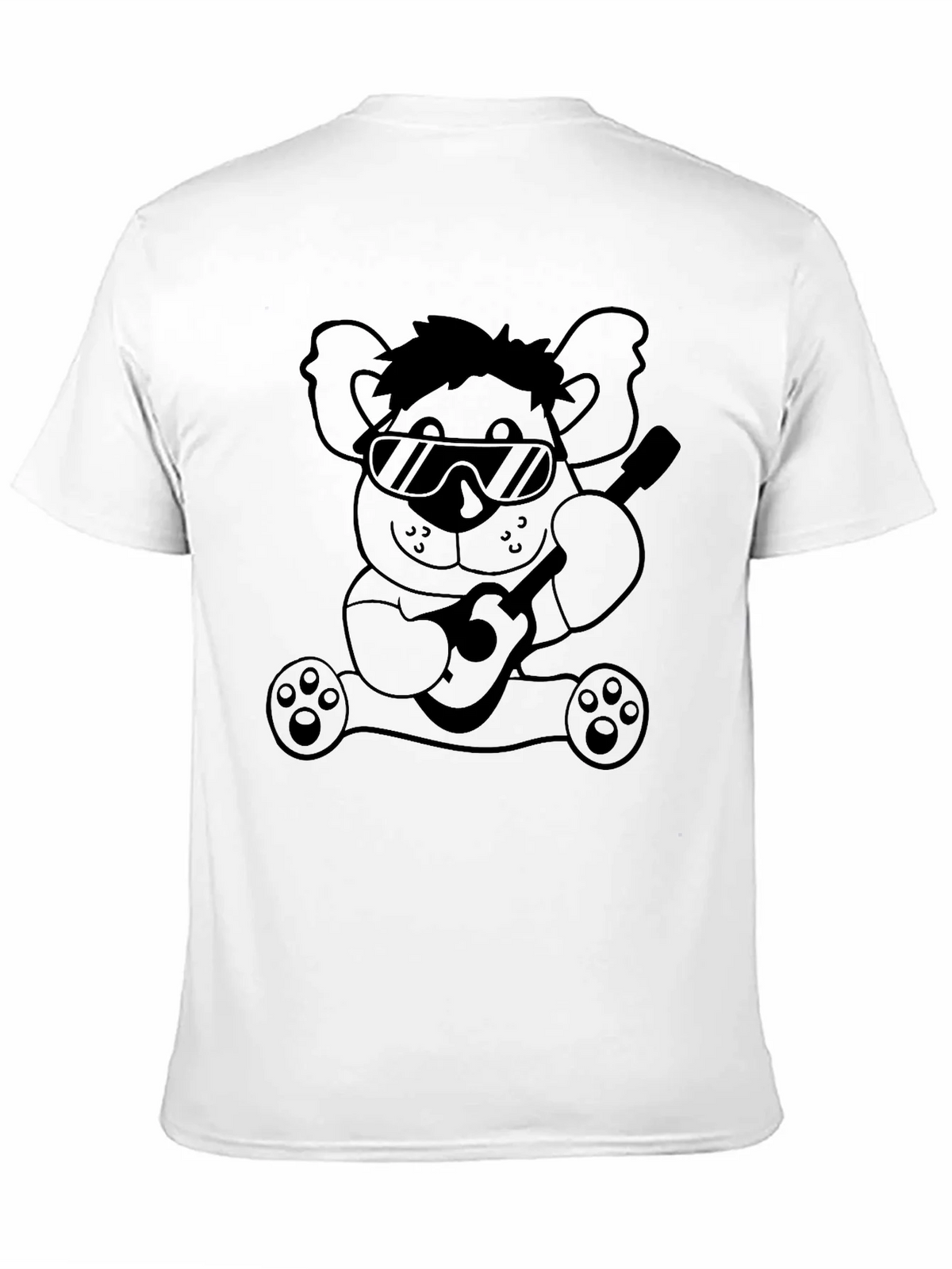 Cool Koala Guitar T-Shirt - Black Cotton