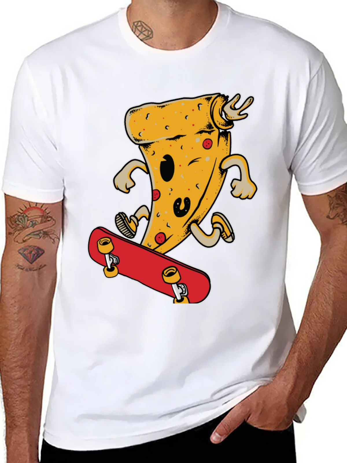 Pizza Skateboard T-Shirt - Fun & Stylish
