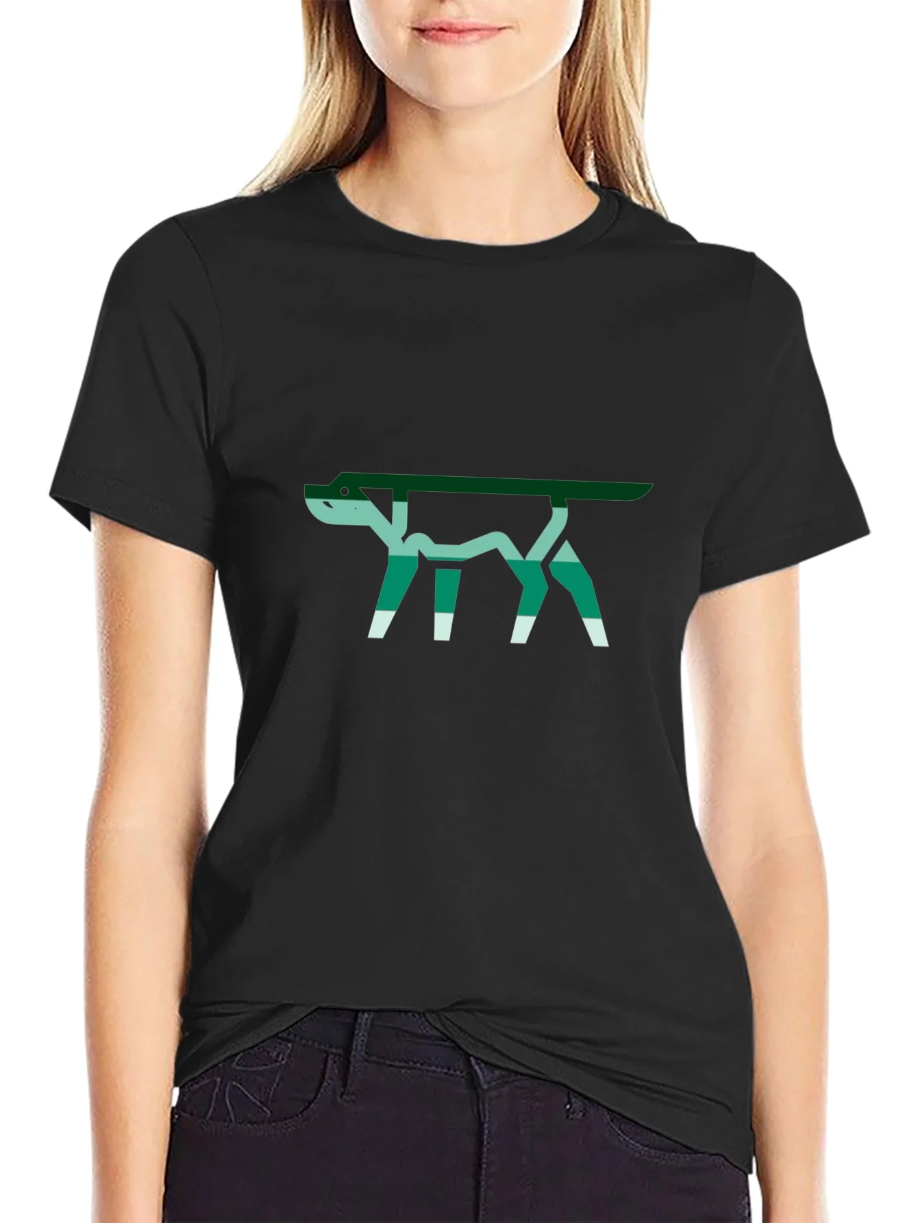 Abstract Dog Graphic Tee - Stylish Black T-Shirt