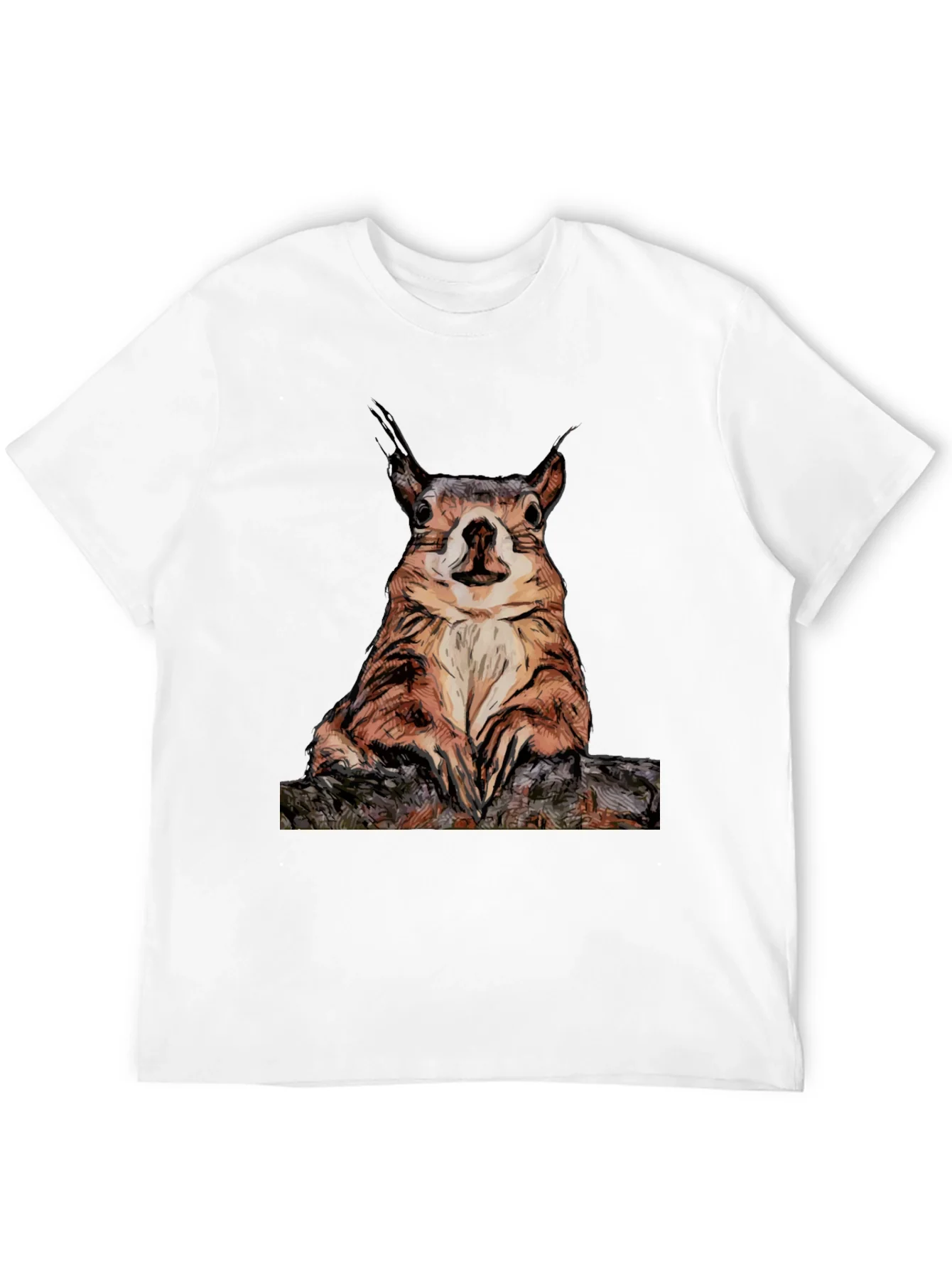 Squirrel Graphic Tee - Black Cotton T-Shirt