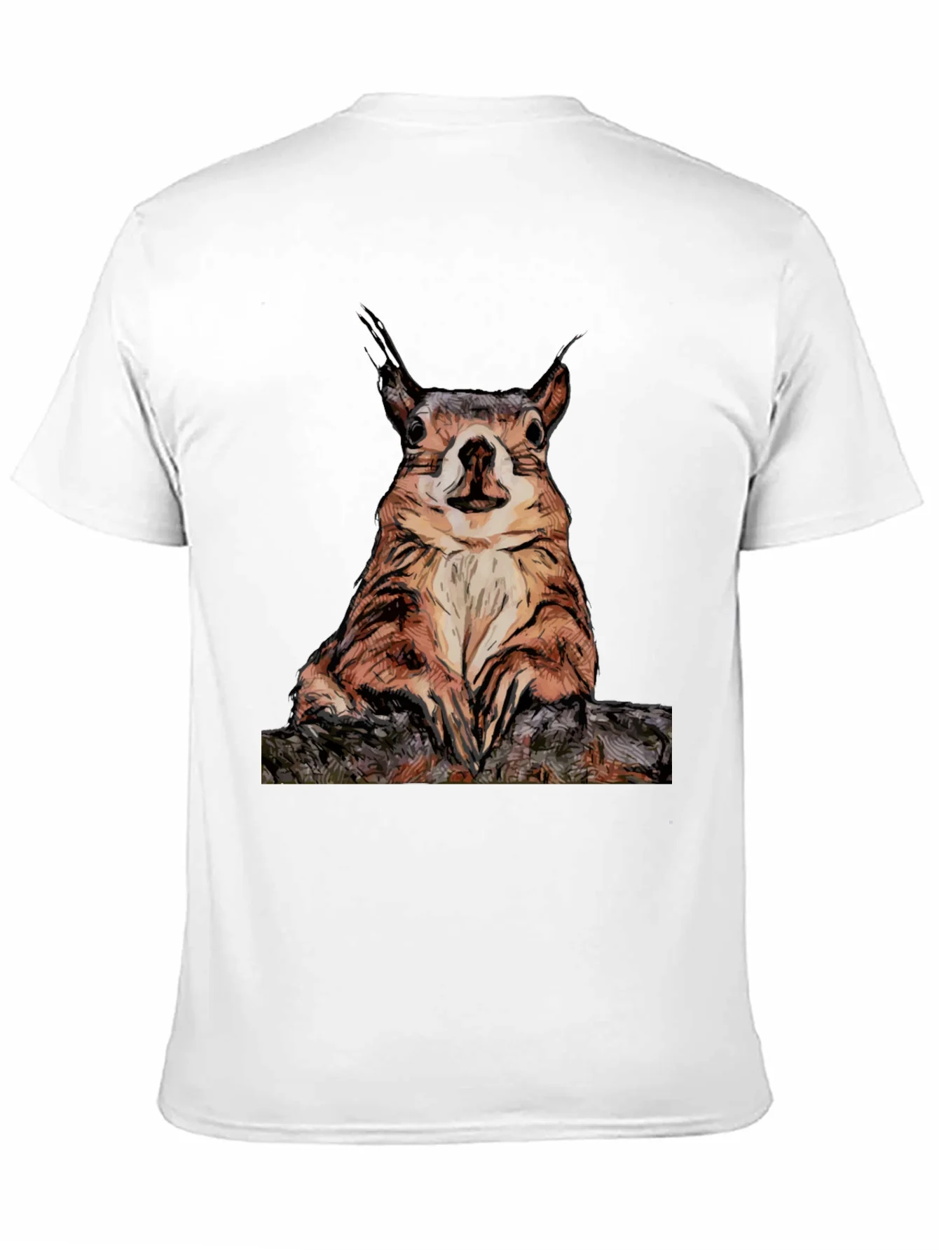 Squirrel Graphic Tee - Black Cotton T-Shirt