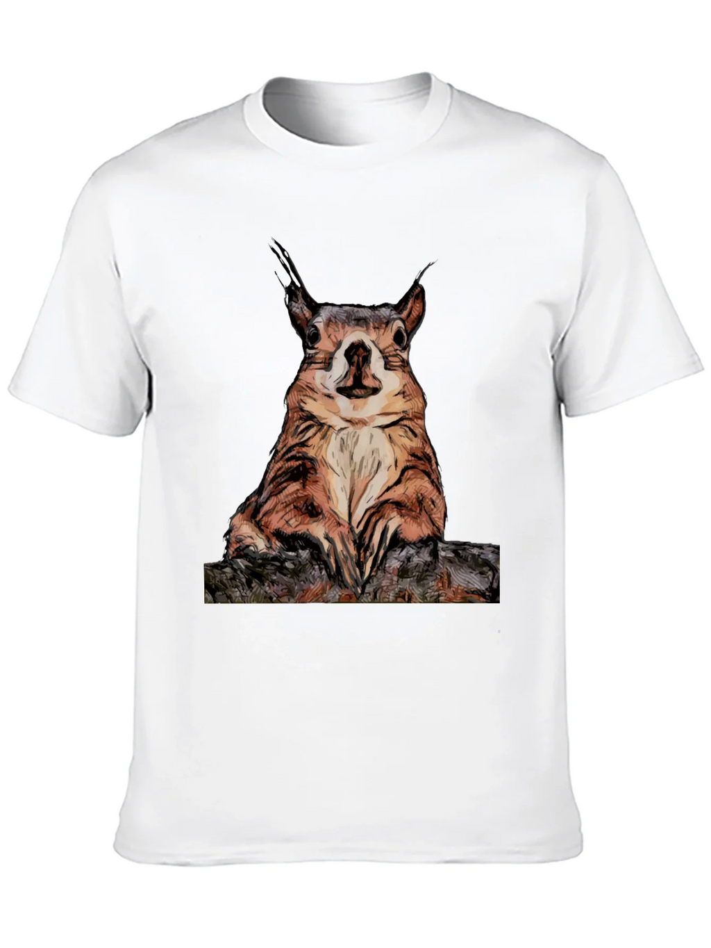 Squirrel Graphic Tee - Black Cotton T-Shirt