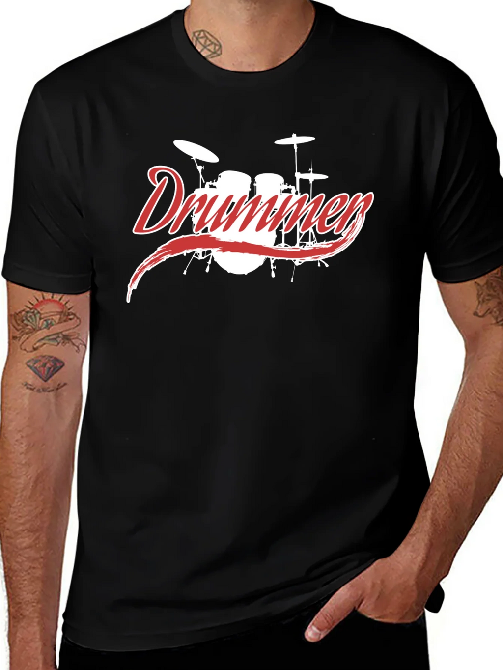 Drummer Graphic Tee - Black