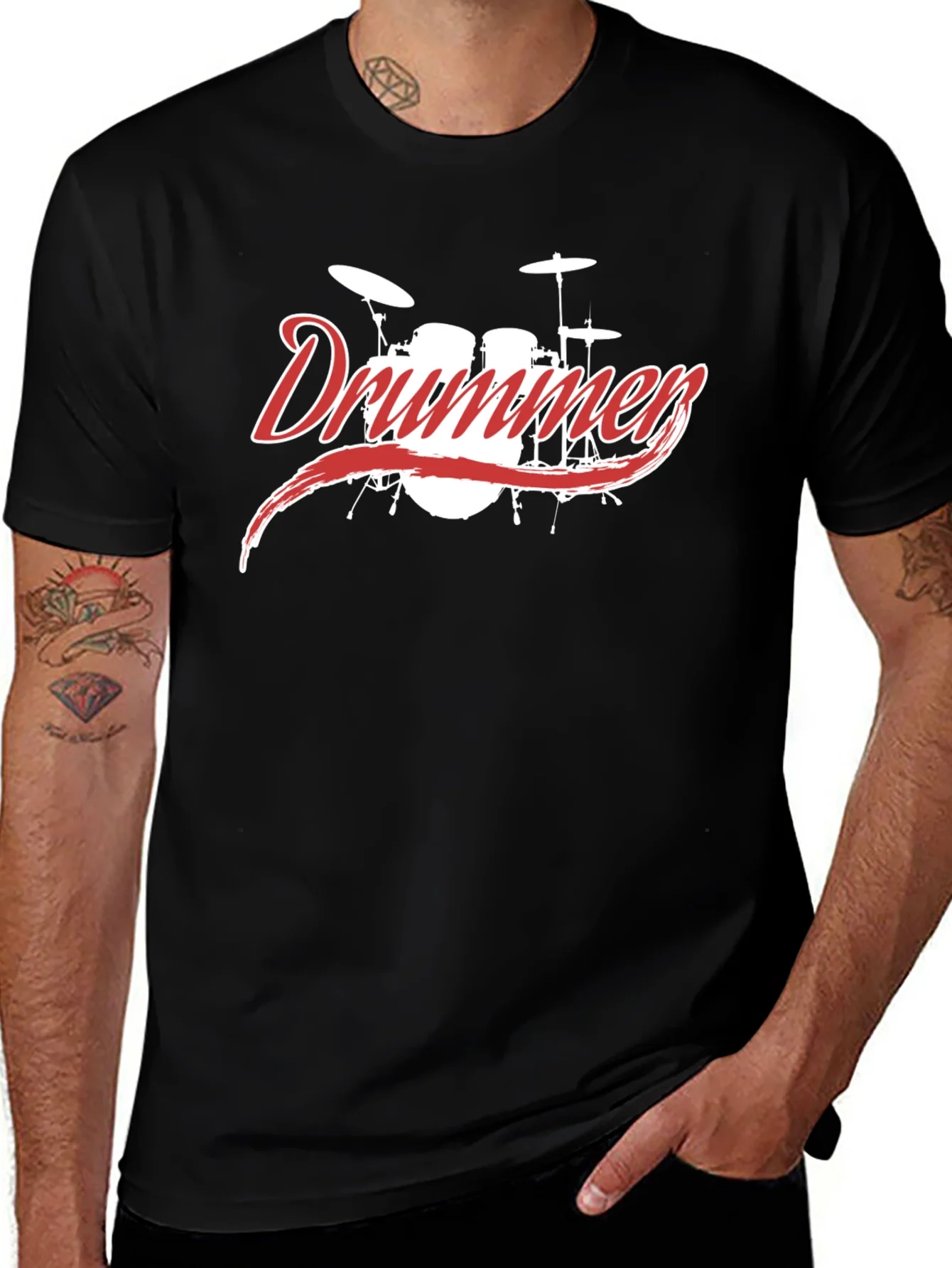 Drummer Graphic Tee - Black
