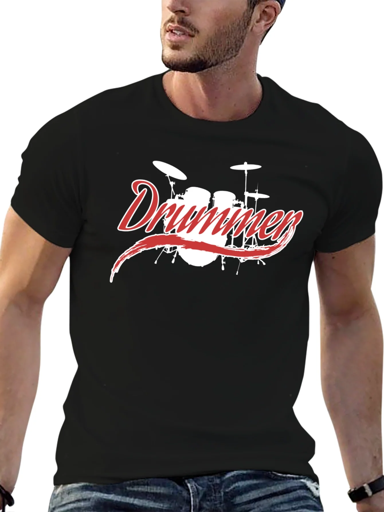 Drummer Graphic Tee - Black