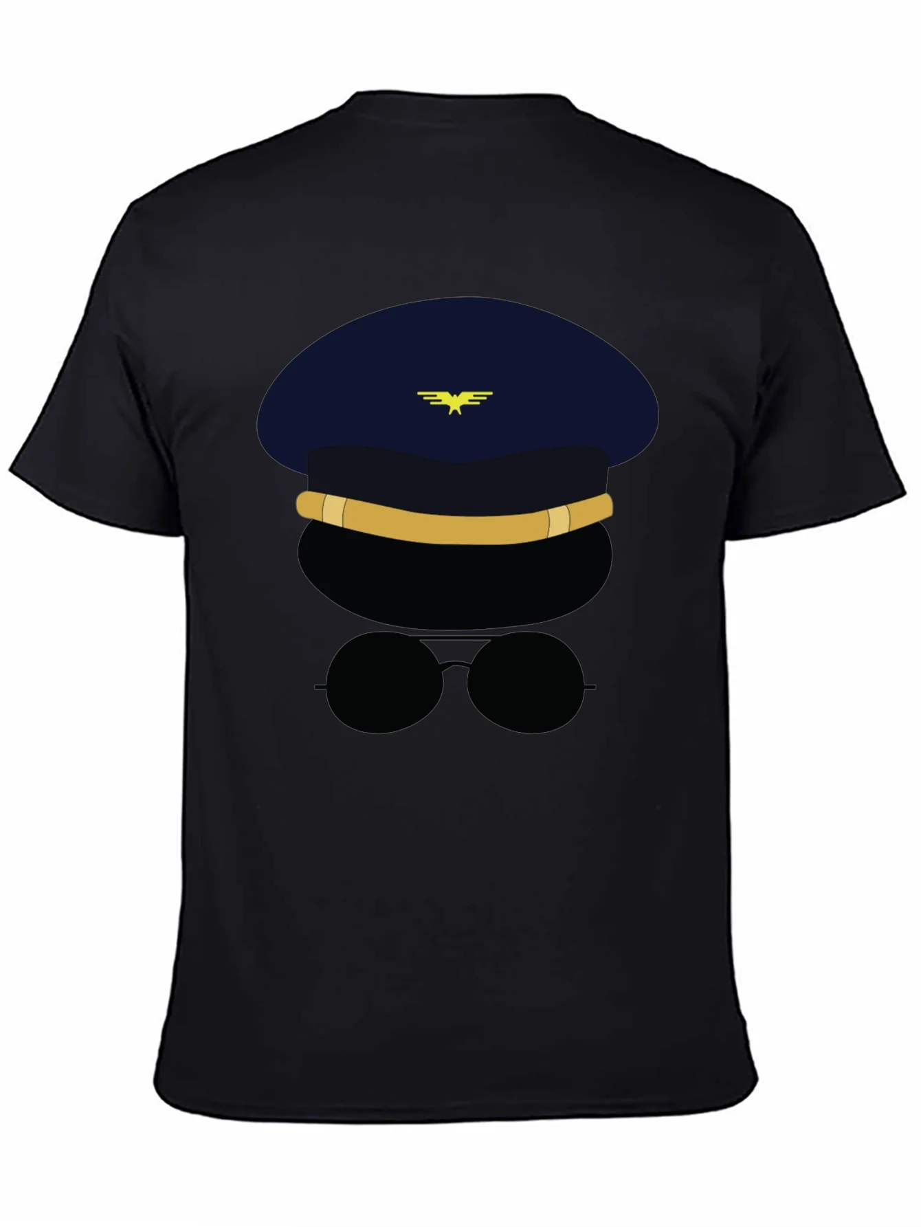Pilot Character Graphic Black T-Shirt