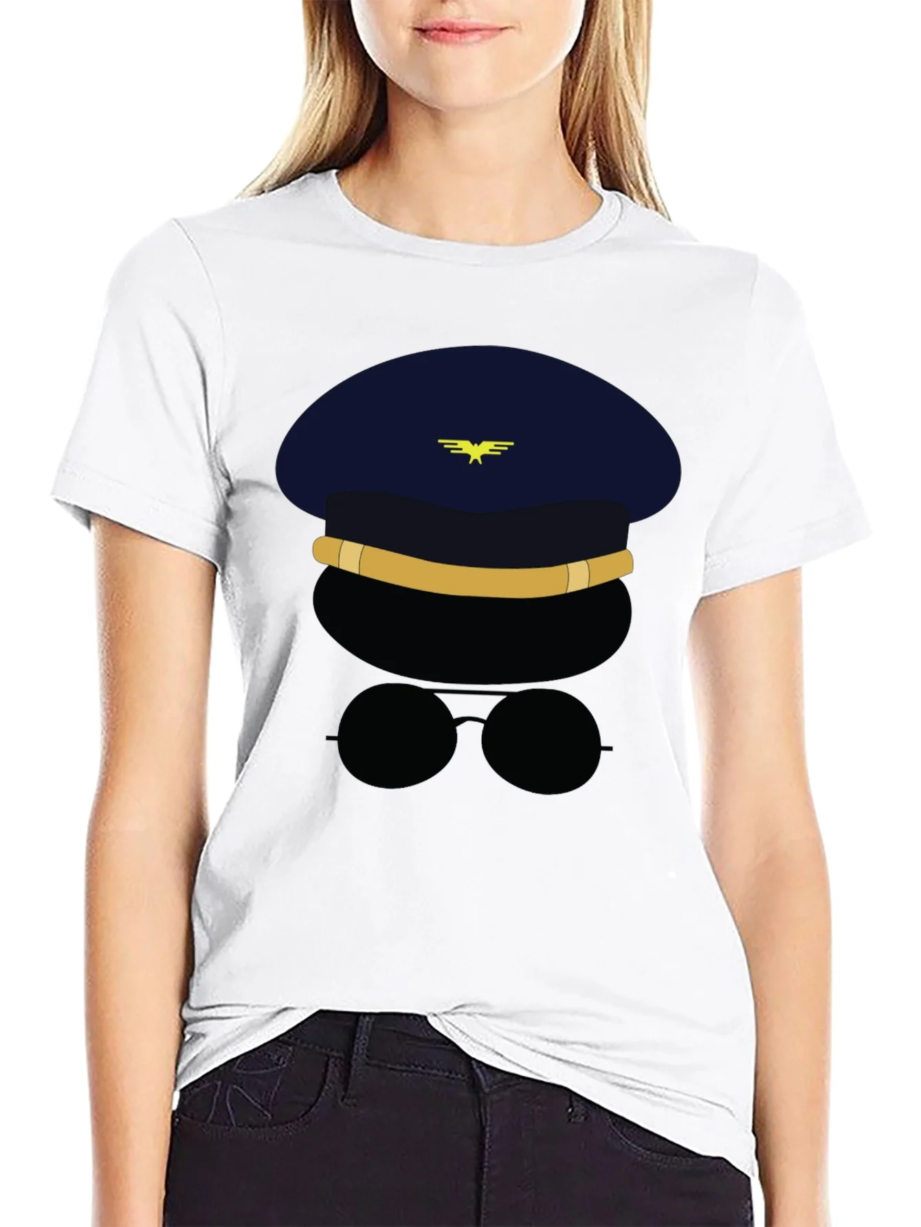 Pilot Character Graphic Black T-Shirt