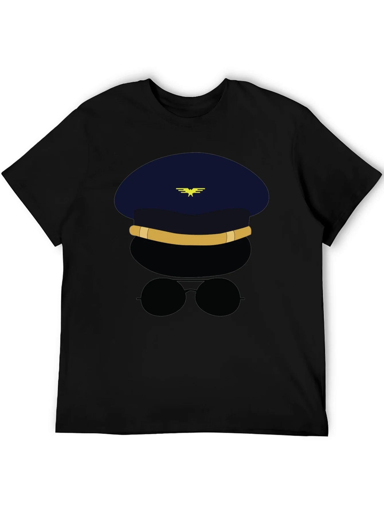 Pilot Character Graphic Black T-Shirt
