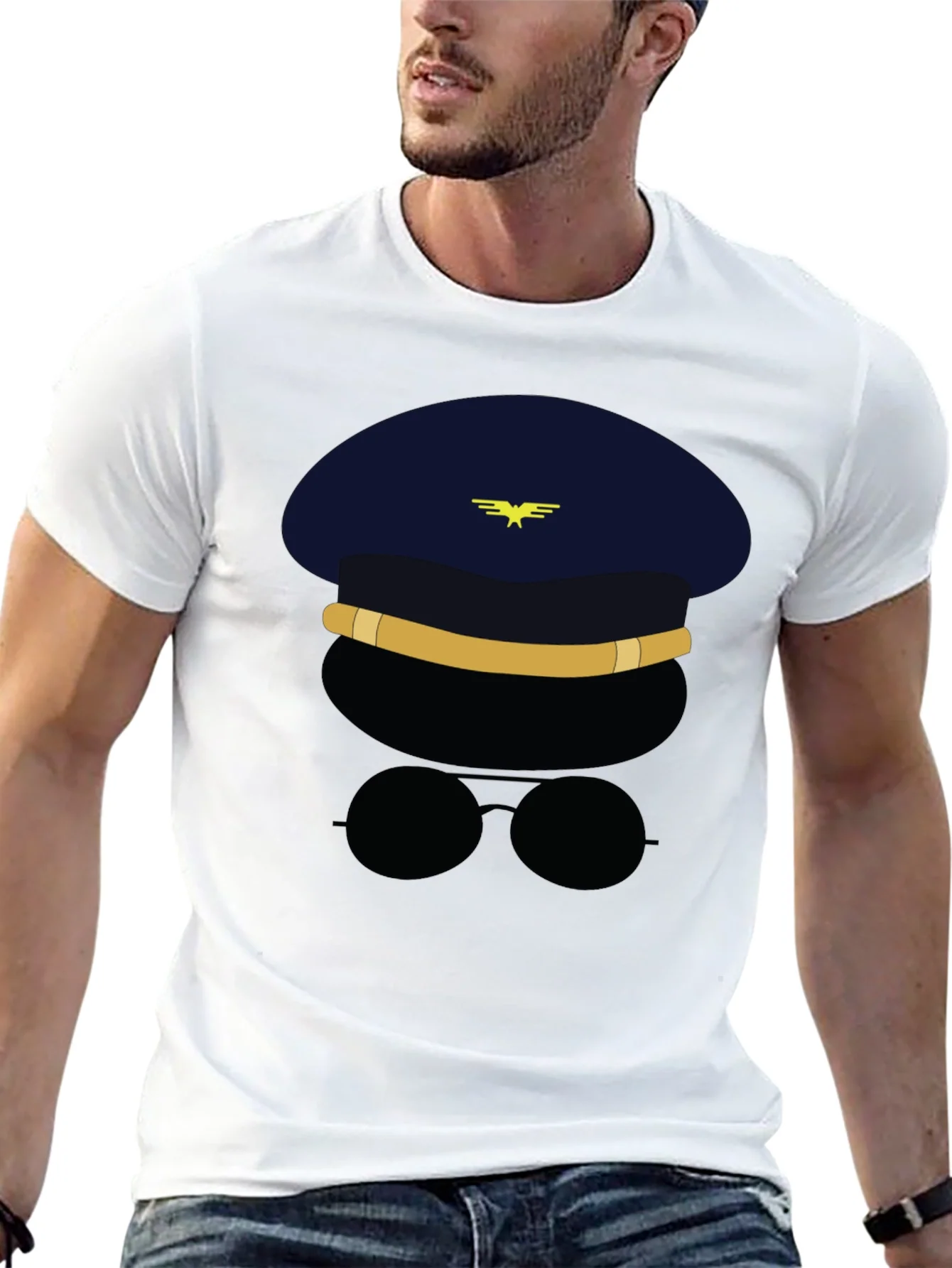 Pilot Character Graphic Black T-Shirt