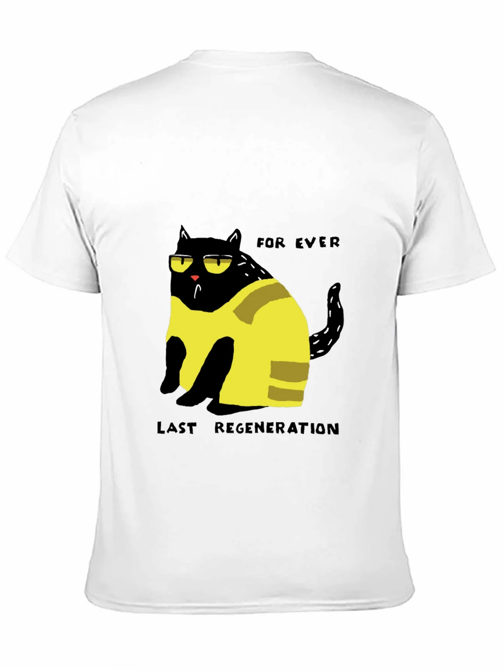 Funny Cat Forever Last Regeneration Black T-Shirt
